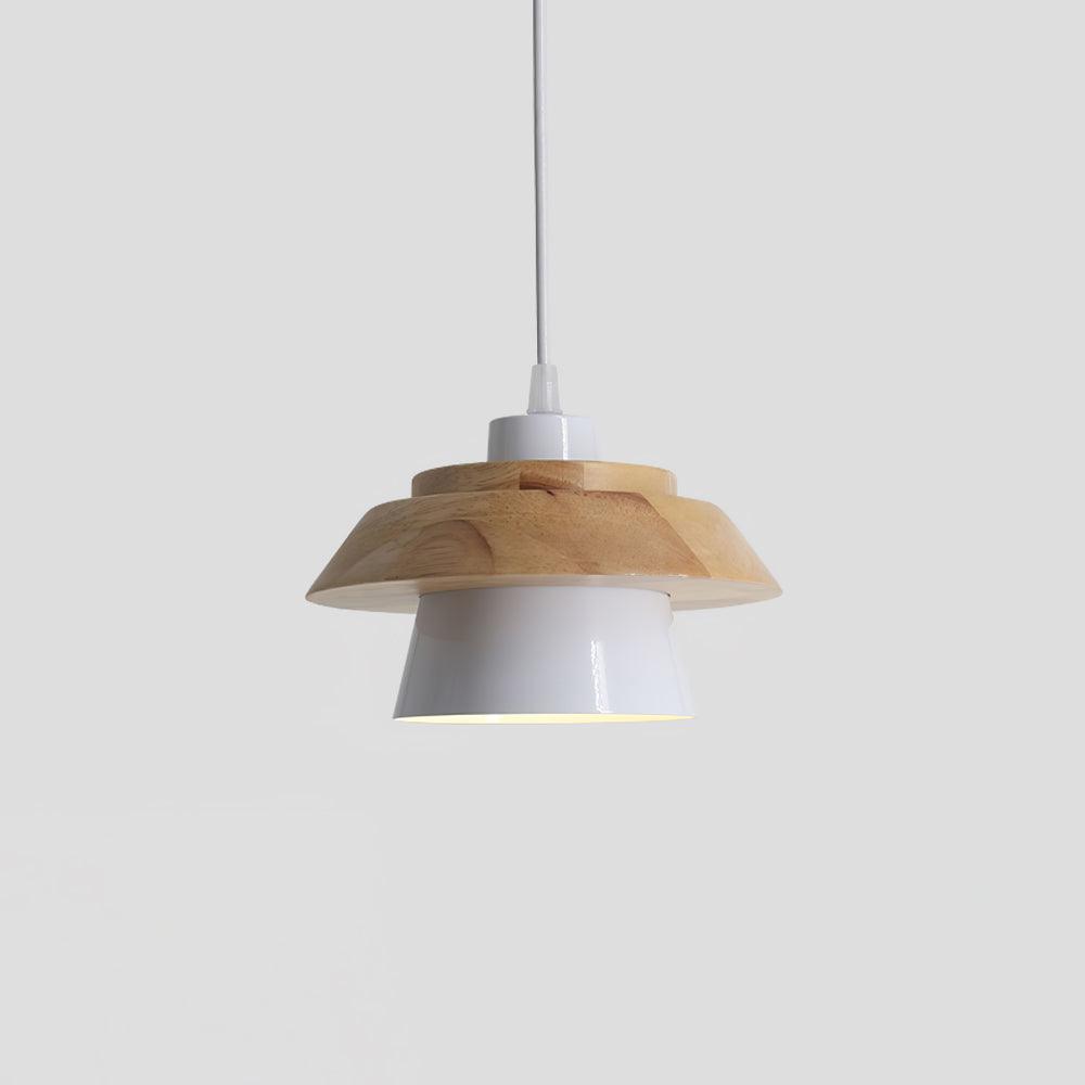 Arisha Dôme Moderne LED Suspension Métal Bois Noir Blanc Gris Salon Chambre à Coucher