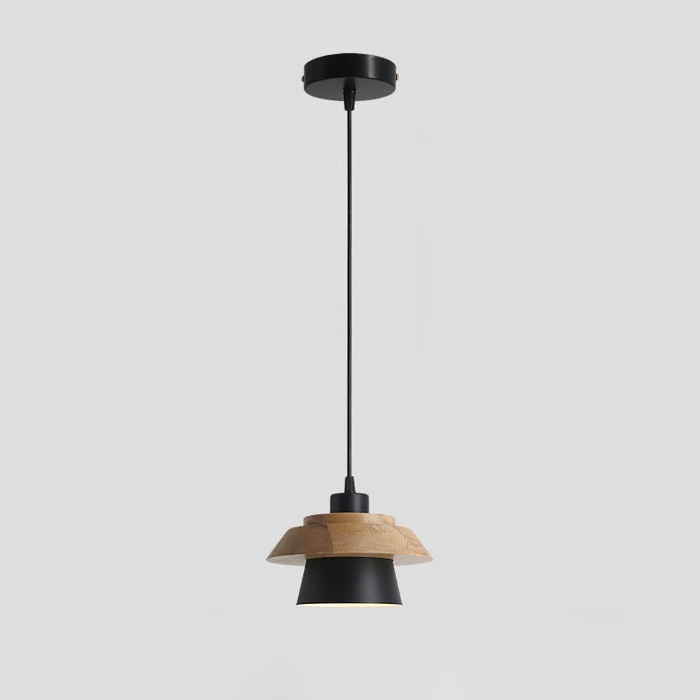 Arisha Dôme Moderne LED Suspension Métal Bois Noir Blanc Gris Salon Chambre à Coucher