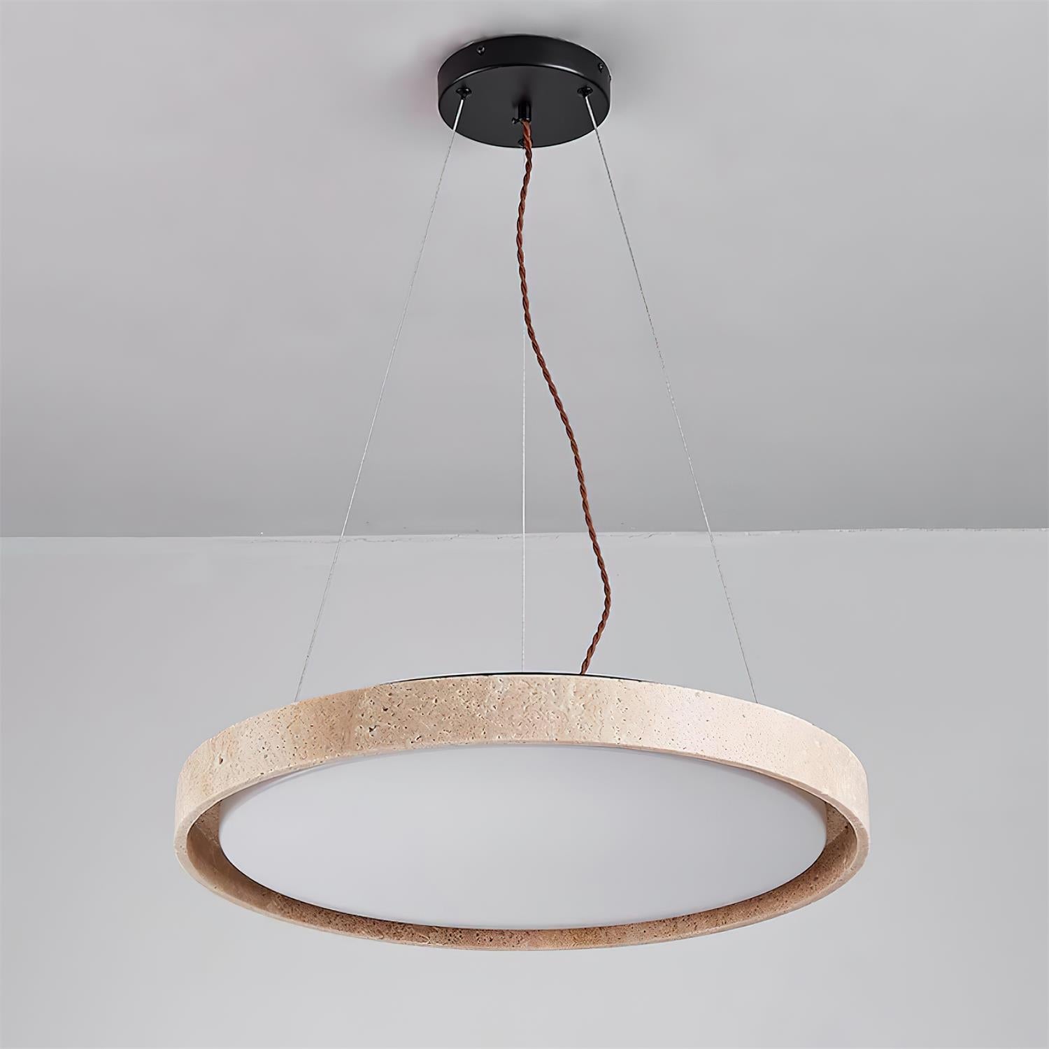Ritta Pendant Light Travertine Ring - Letslighting