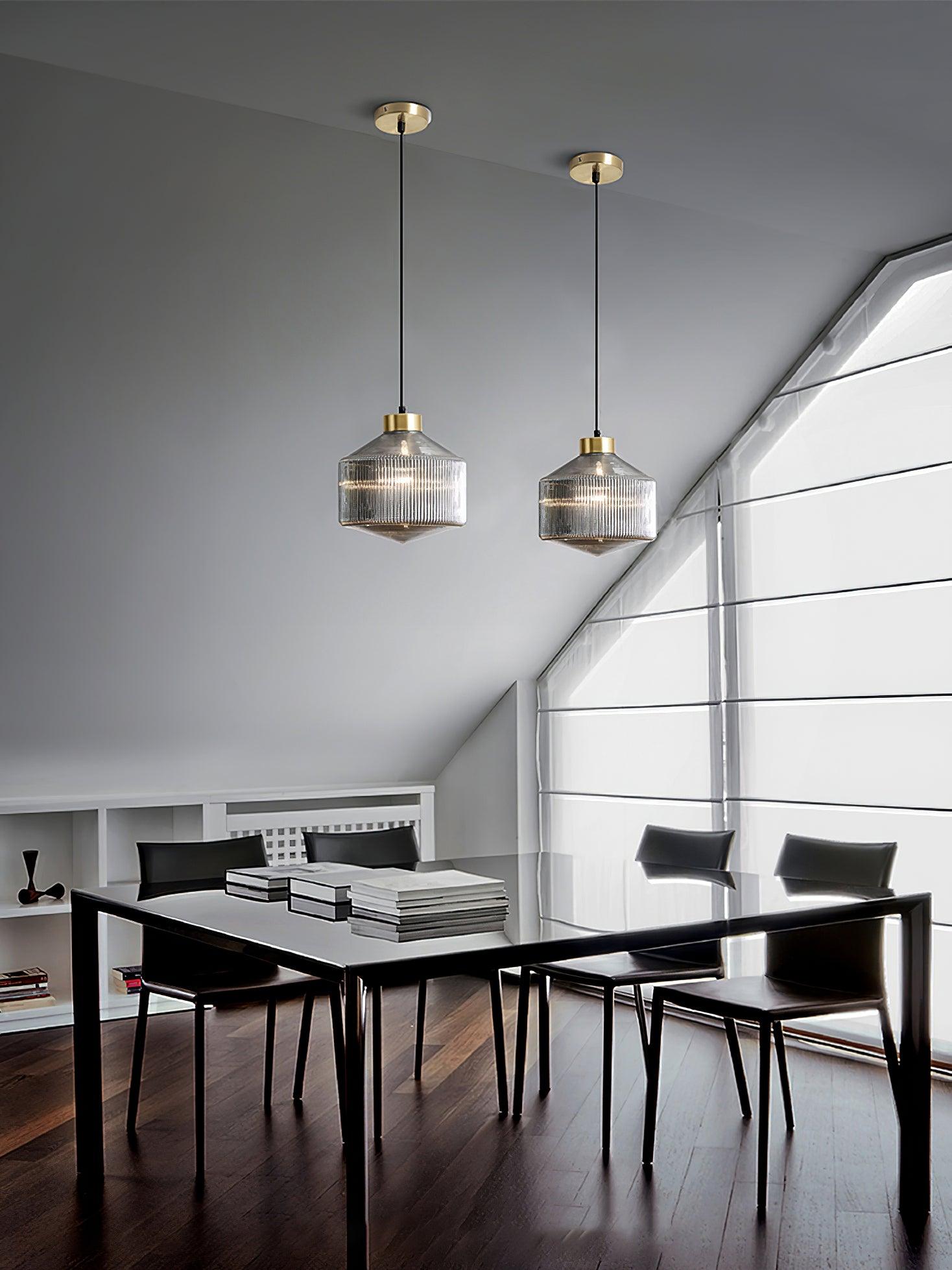 Striped Spinning Top Pendant Light - Blowlighting