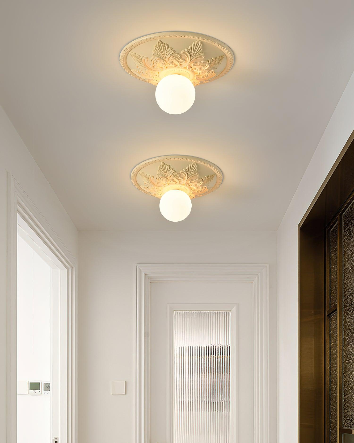 Ceiling Light Resin Canopy Glass Globe Classic Ornate - Letslighting