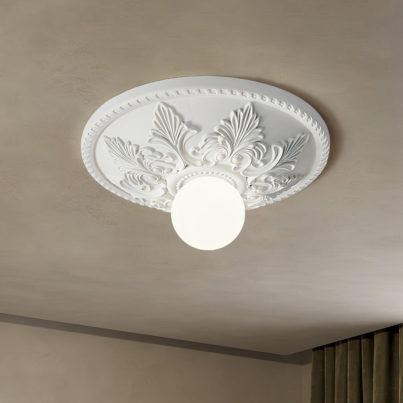 Ceiling Light Resin Canopy Glass Globe Classic Ornate - Letslighting