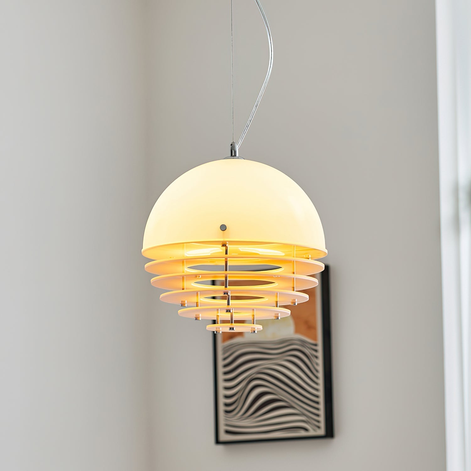 Pendant Lamp Modern Layered Acrylic Shade Soft Glow Dining Room - Letslighting