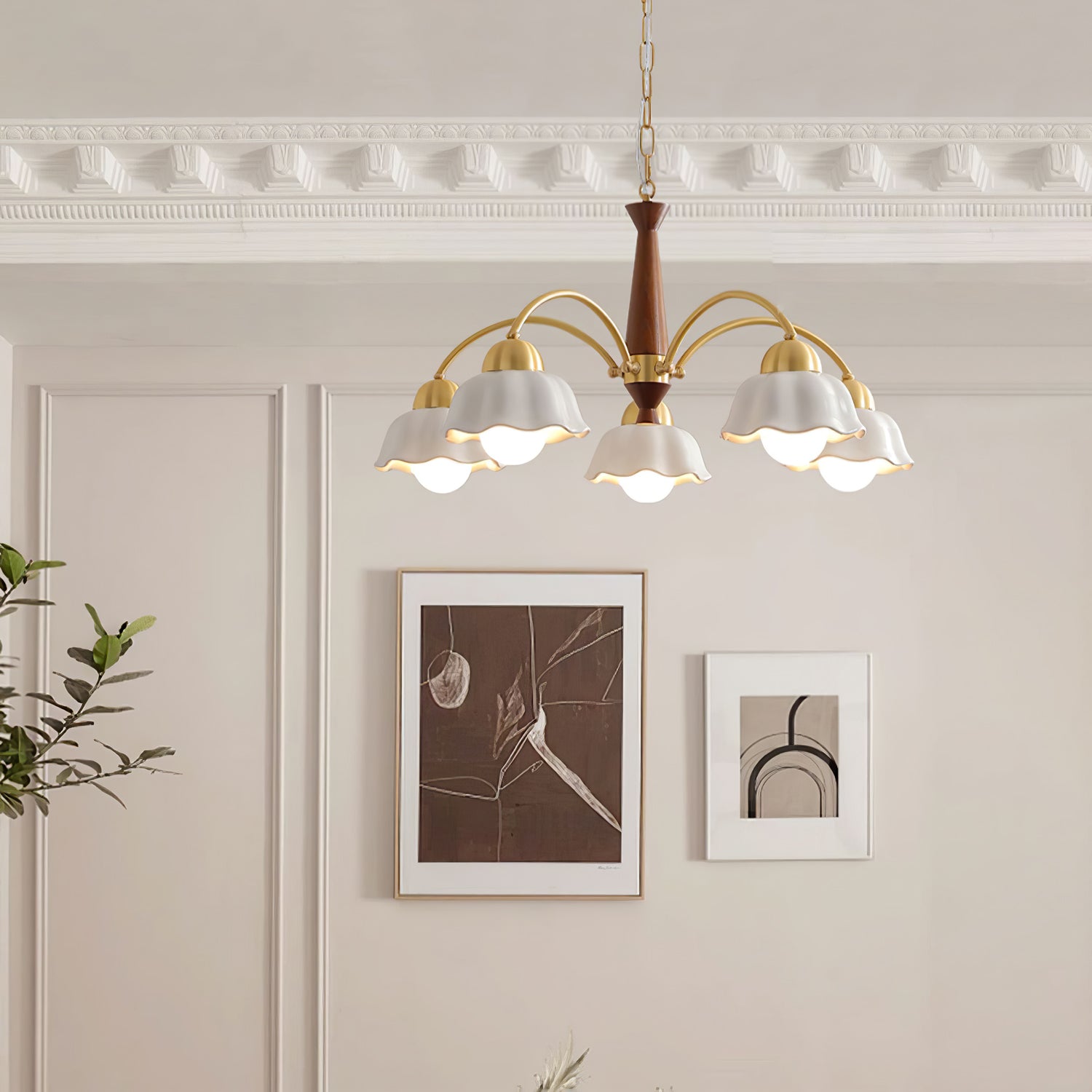 Swedish Modern Brass Chandelier - Blowlighting