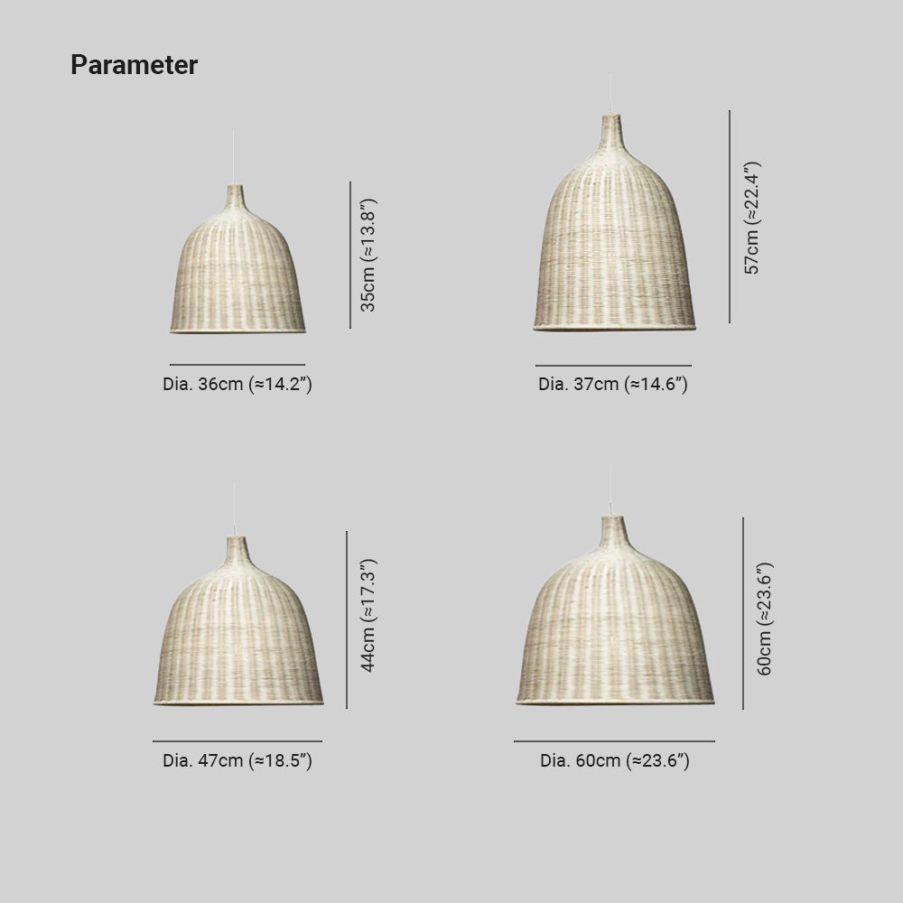 Ritta Suspension Bois Rotin Moderne Salle à Manger/Chambre