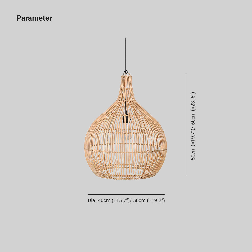Ritta Suspension Japonais Créatif Rotin pour Salle à Manger/Chambre