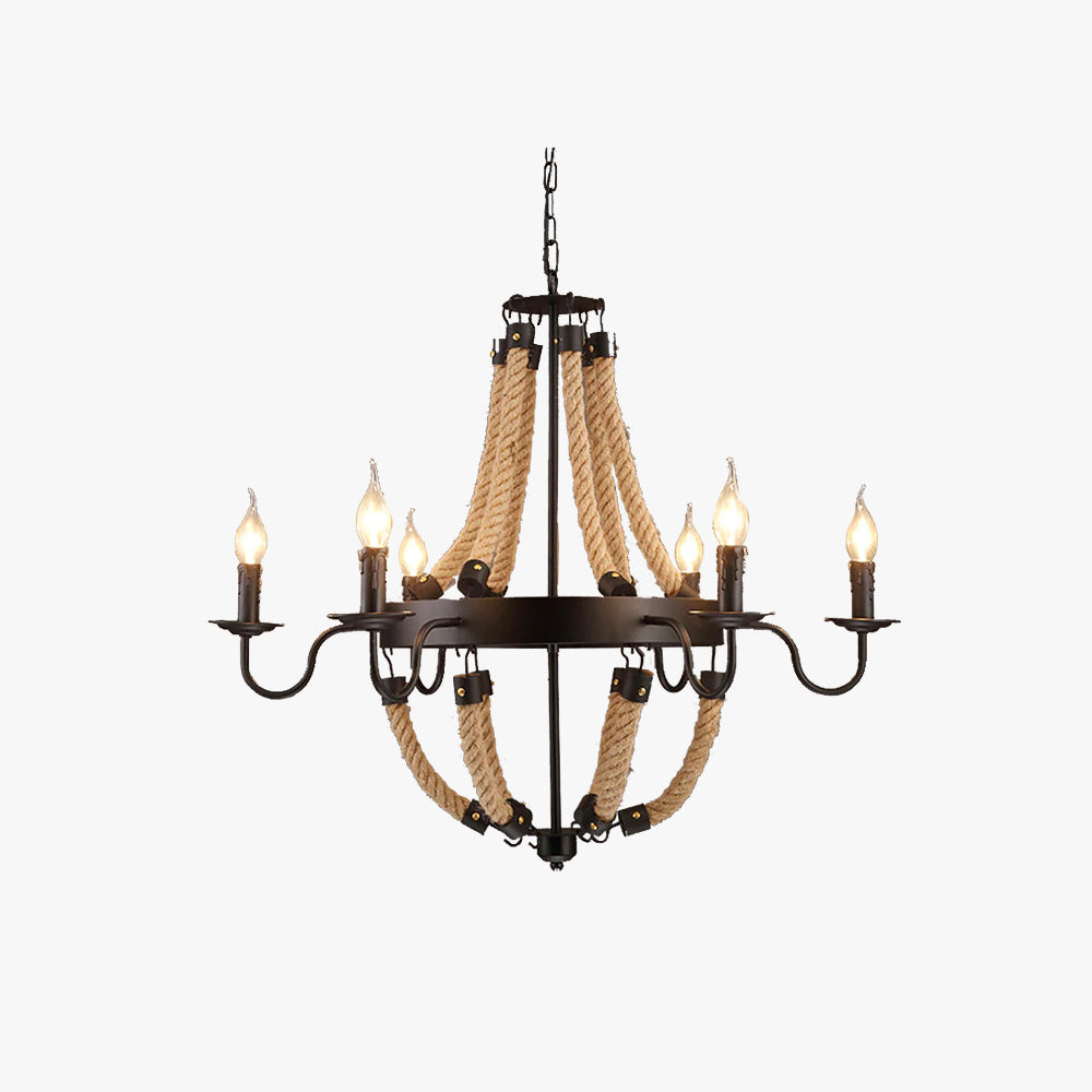 Epoch Suspension LED Industrielle Métal/Corde Noir Salon/Bar