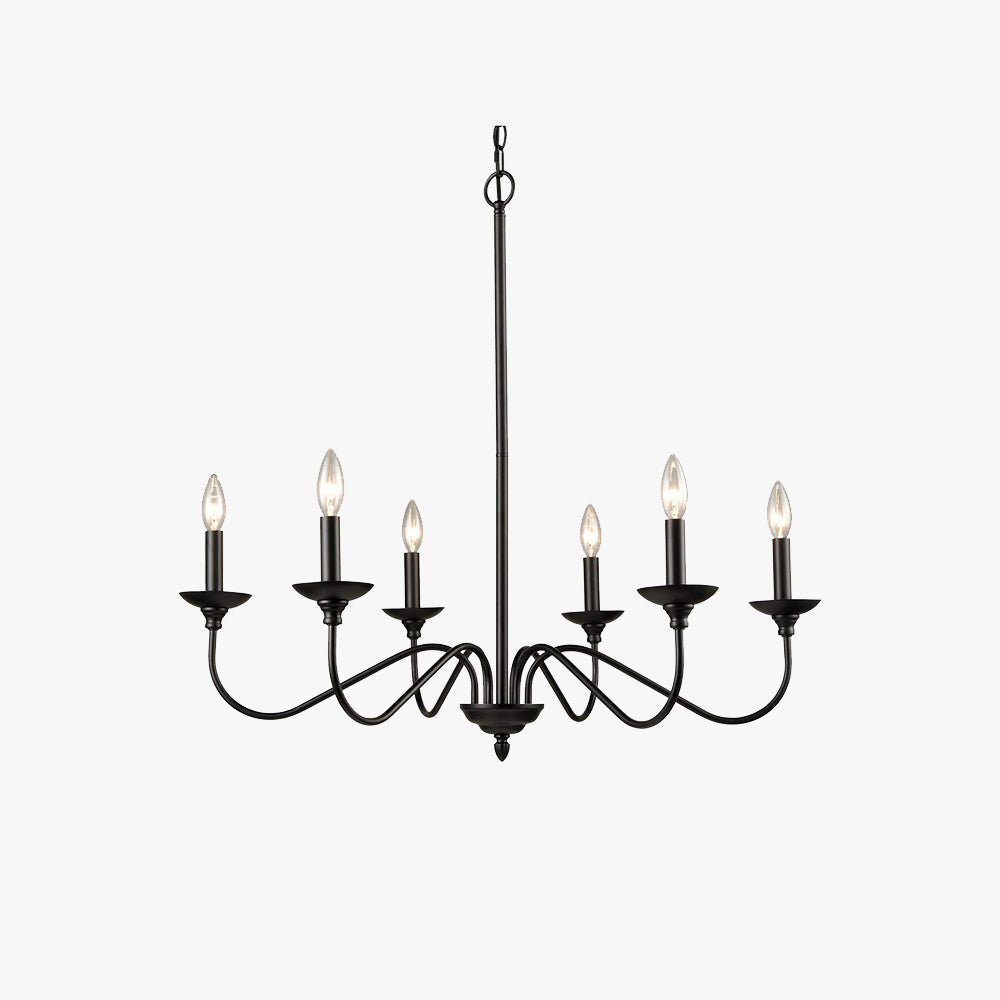 Silva Lustre Bougie LED Moderne, Métal, Noir,  Chambre à Coucher