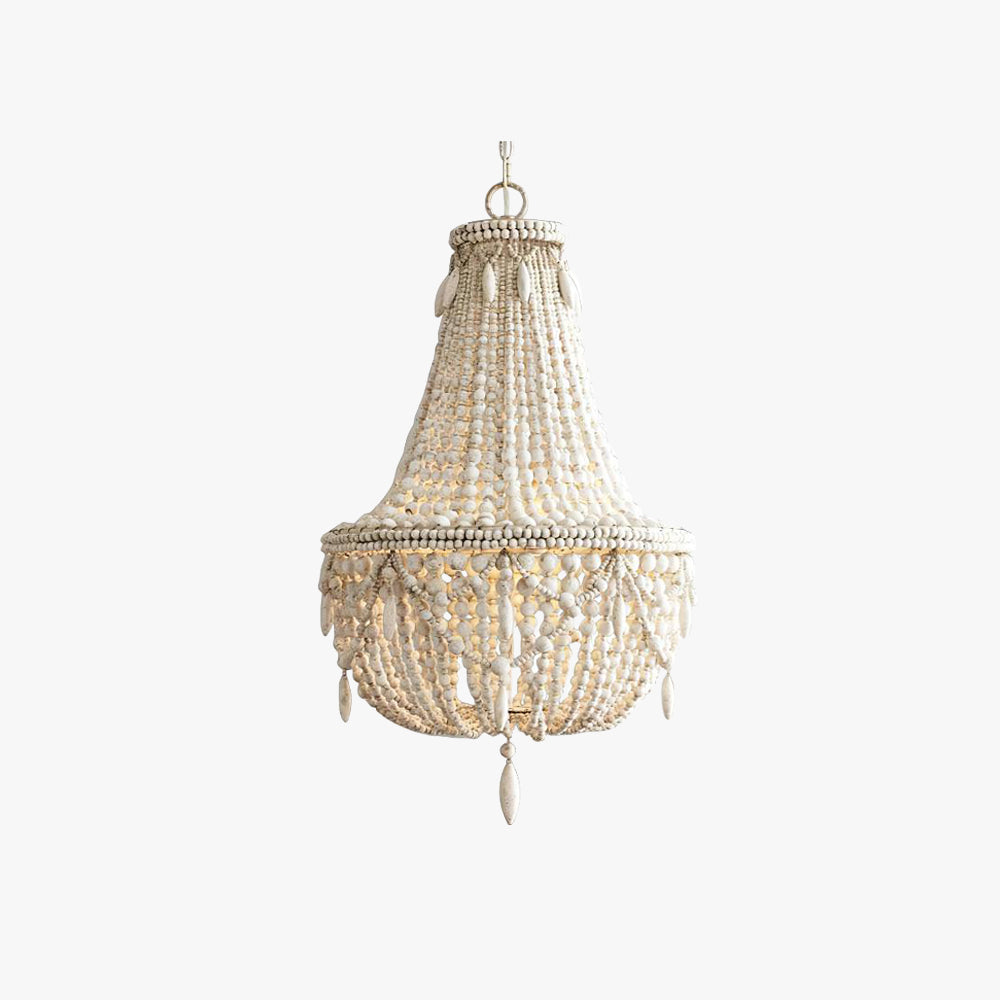 Silva Suspension Irrégulière Vintage Luxe, Métal/Bois, Vieux Blanc, Salon