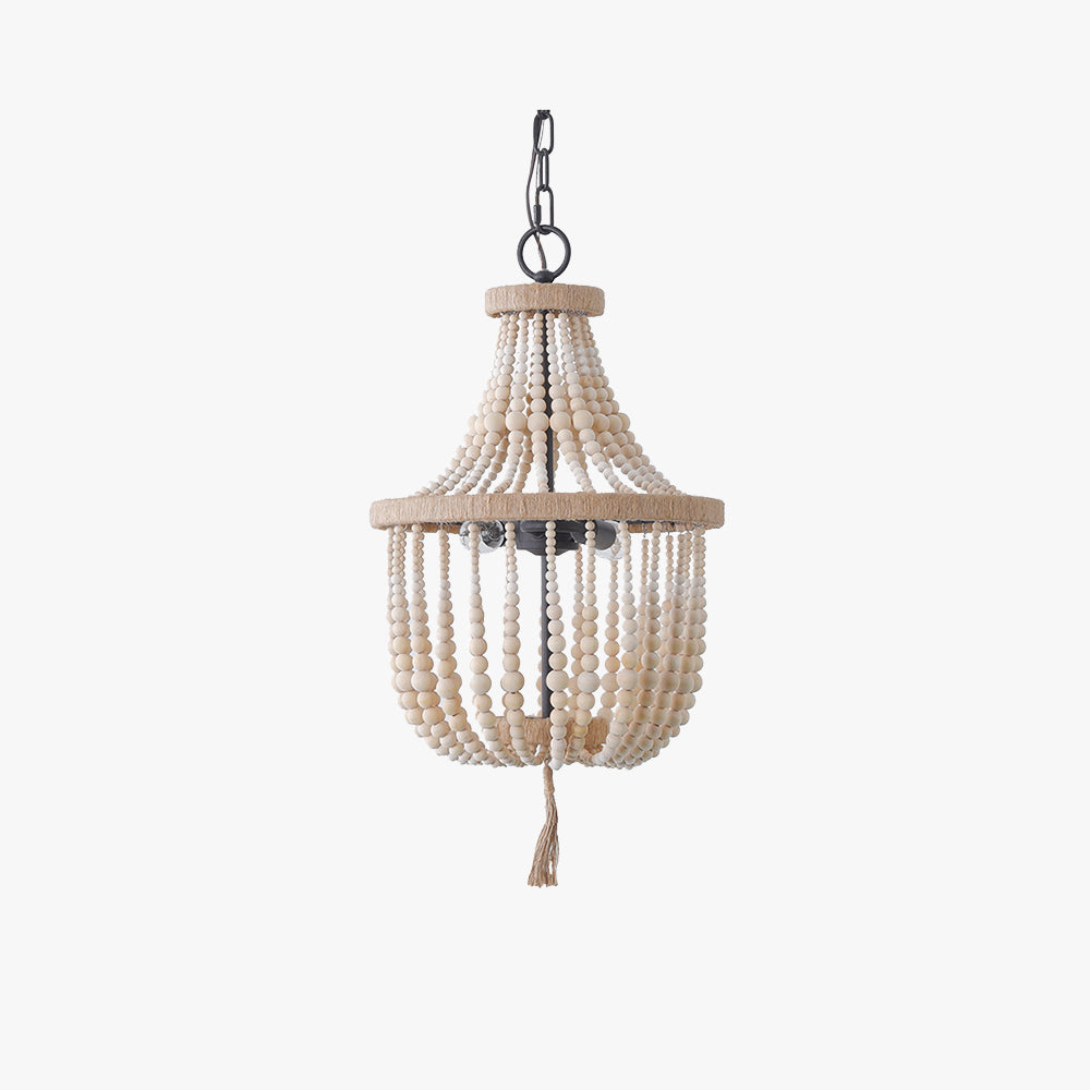 Silva Suspension LED Art Deco Design Métal/Bois Blanc/Bois Salon