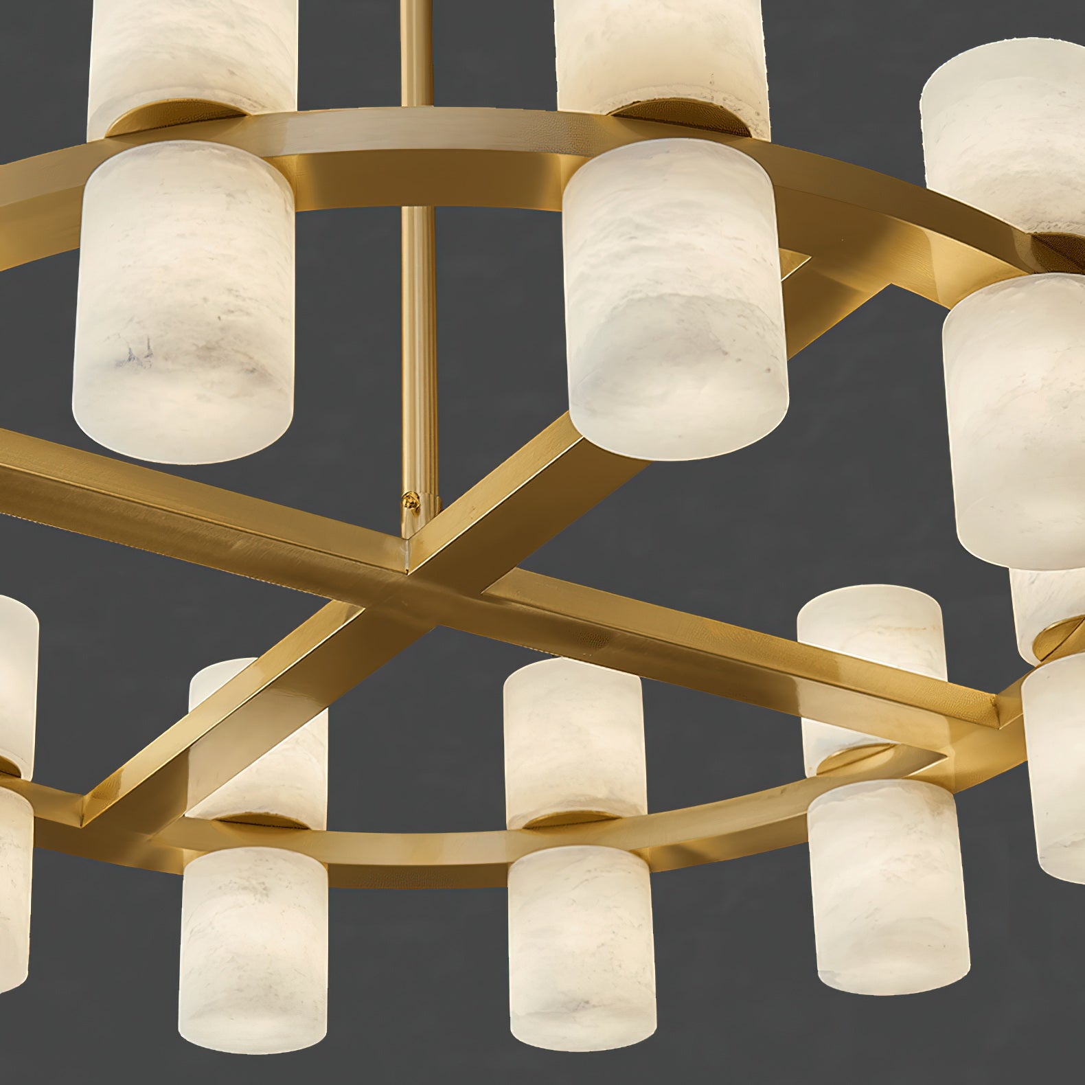 Etalir Postmodern Luxury Alabaster Chandelier - Lamp Copper