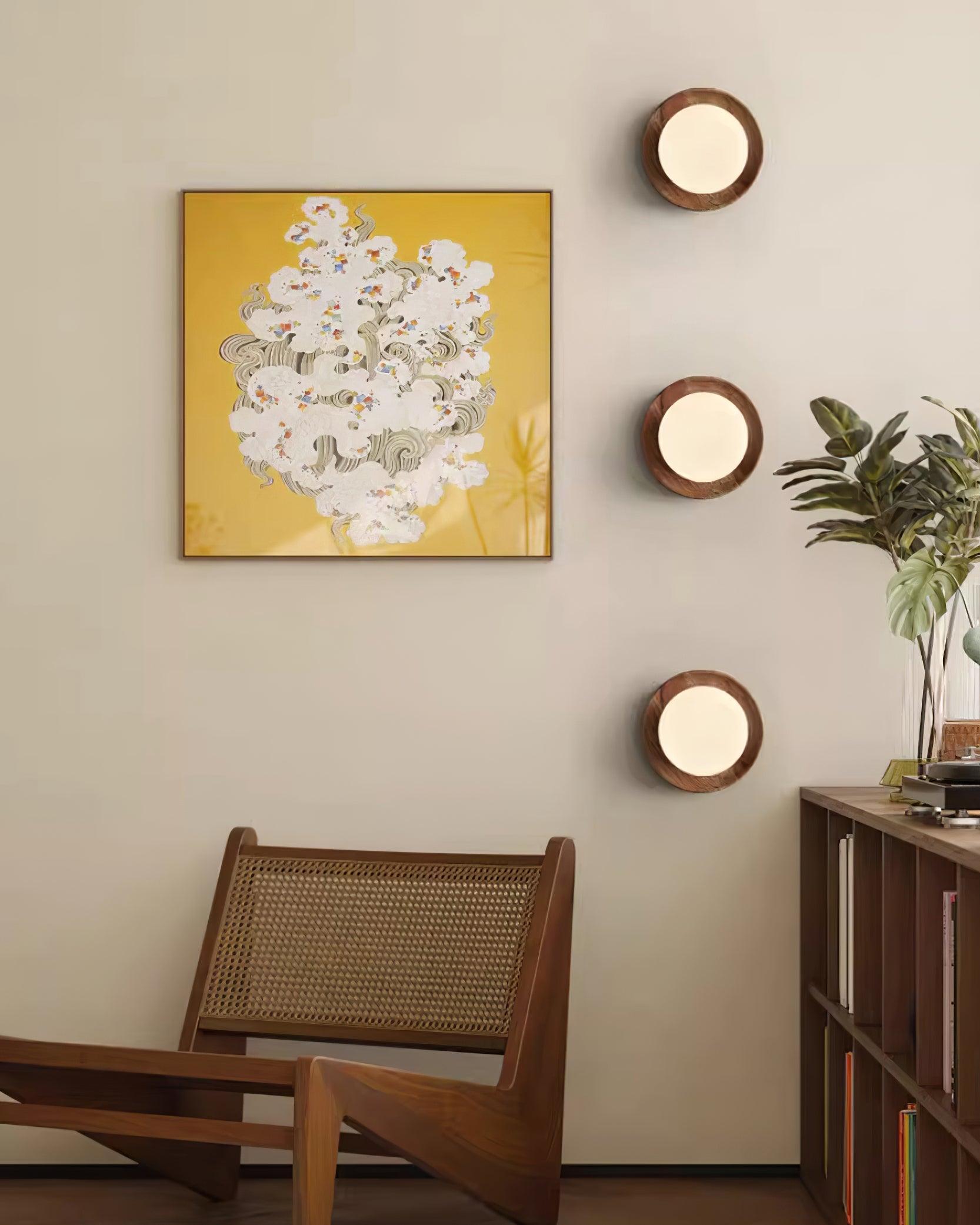 Wall Lamp Body with Wood Rim Minimalist Style - Letslighting