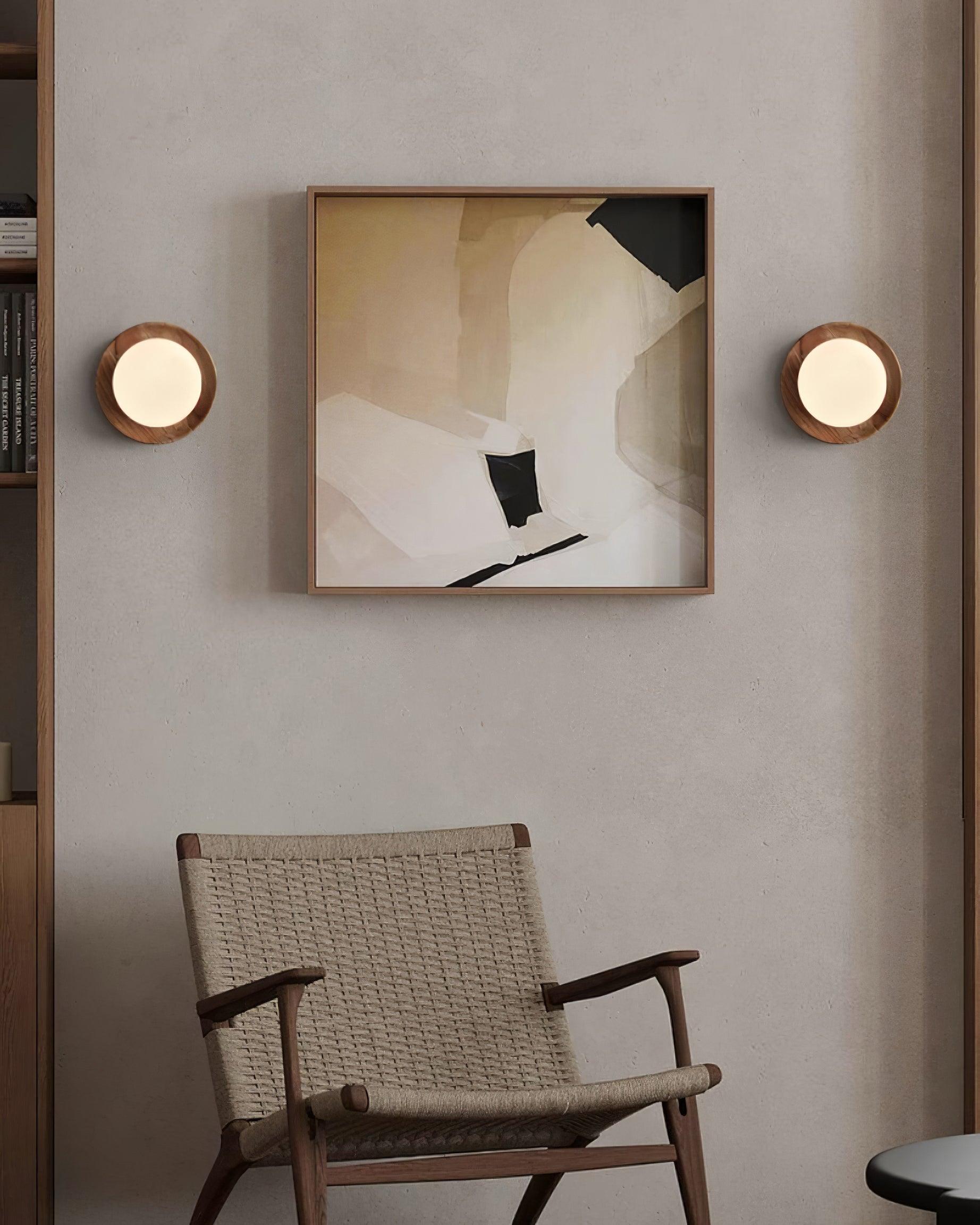 Wall Lamp Body with Wood Rim Minimalist Style - Letslighting