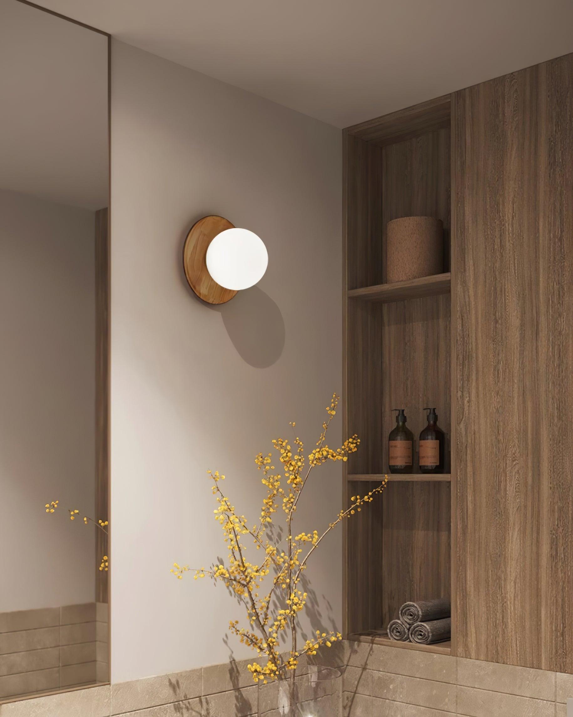 Wall Lamp Body with Wood Rim Minimalist Style - Letslighting