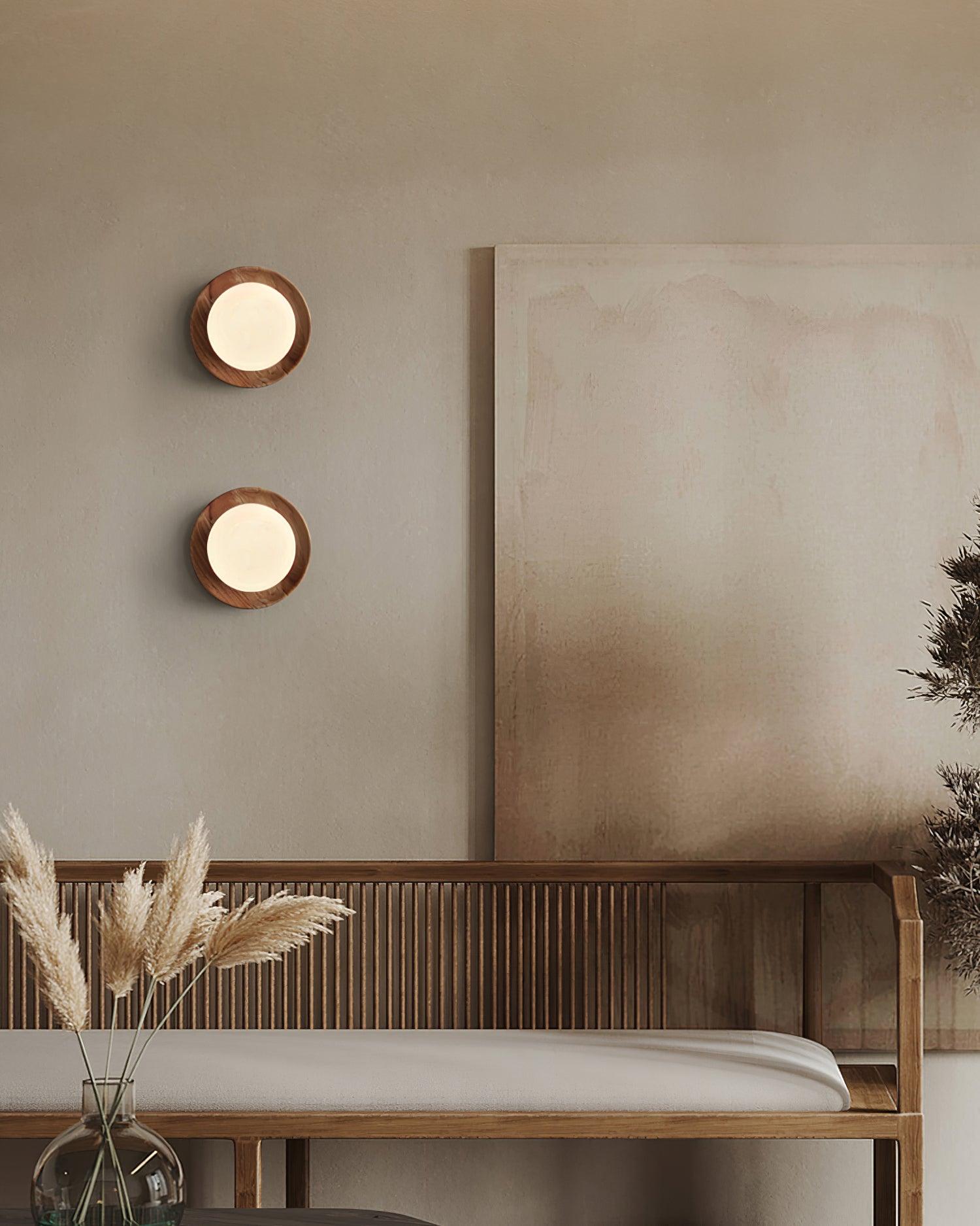 Wall Lamp Body with Wood Rim Minimalist Style - Letslighting