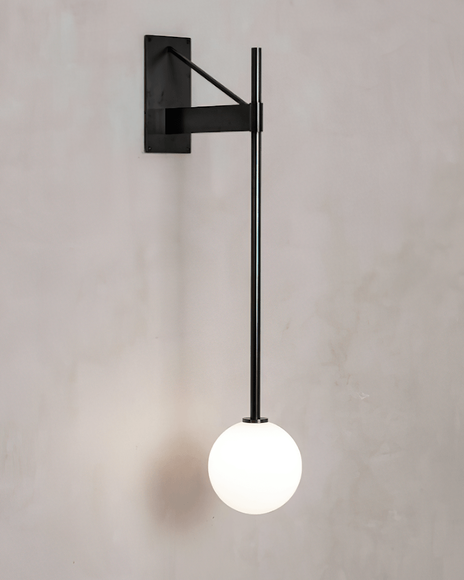 Wall Lamp Rod Glass Globe Minimal Lamp Fixture Bedside - Letslighting