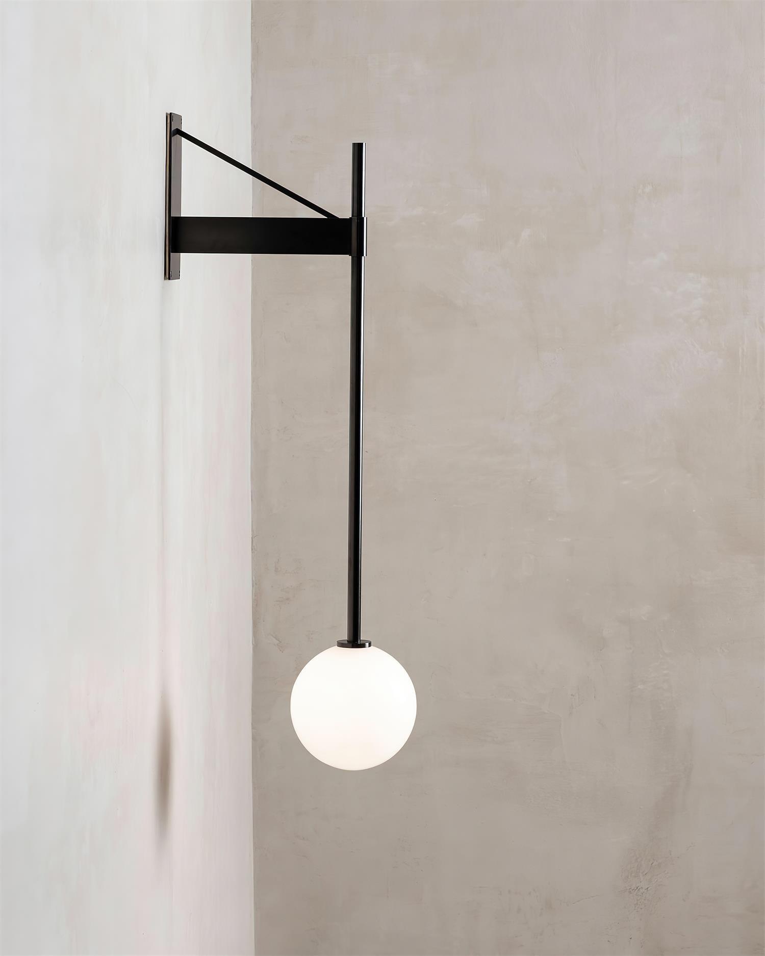 Wall Lamp Rod Glass Globe Minimal Lamp Fixture Bedside - Letslighting