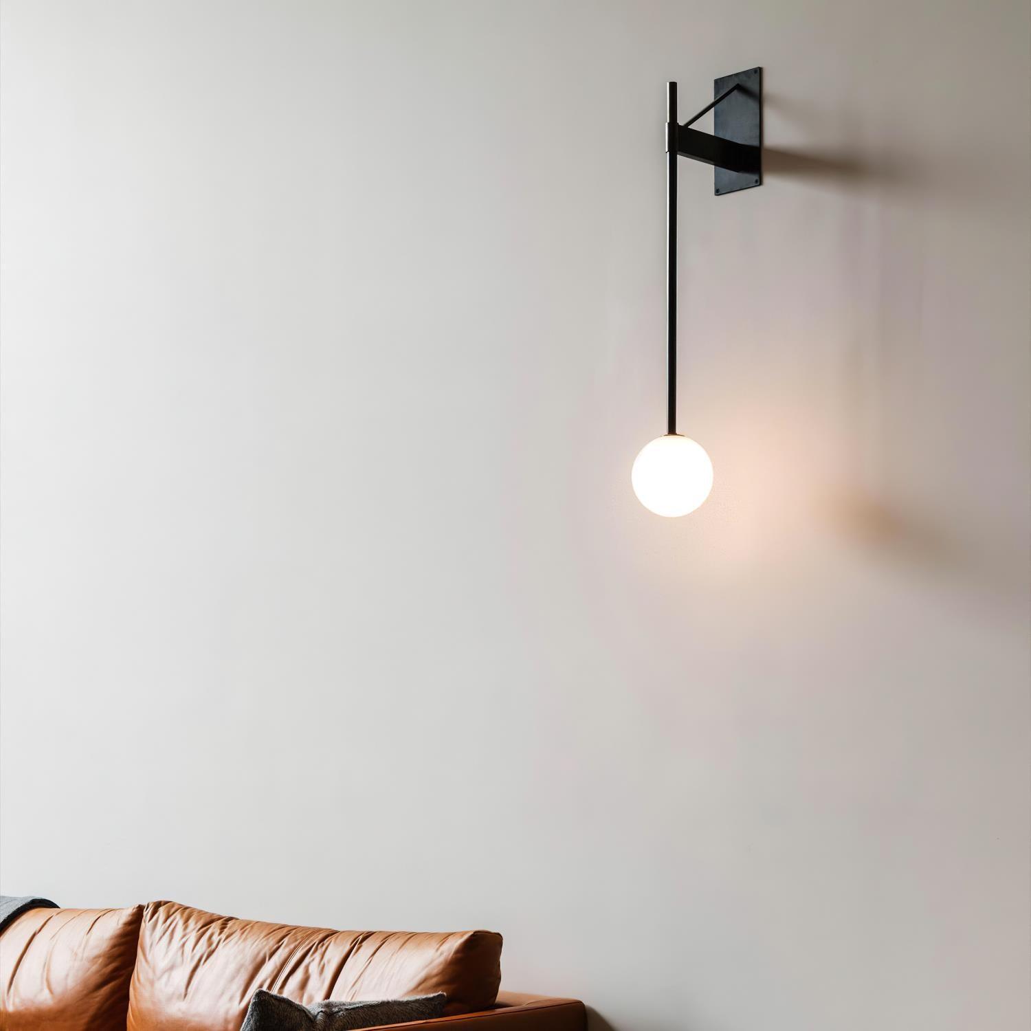 Wall Lamp Rod Glass Globe Minimal Lamp Fixture Bedside - Letslighting