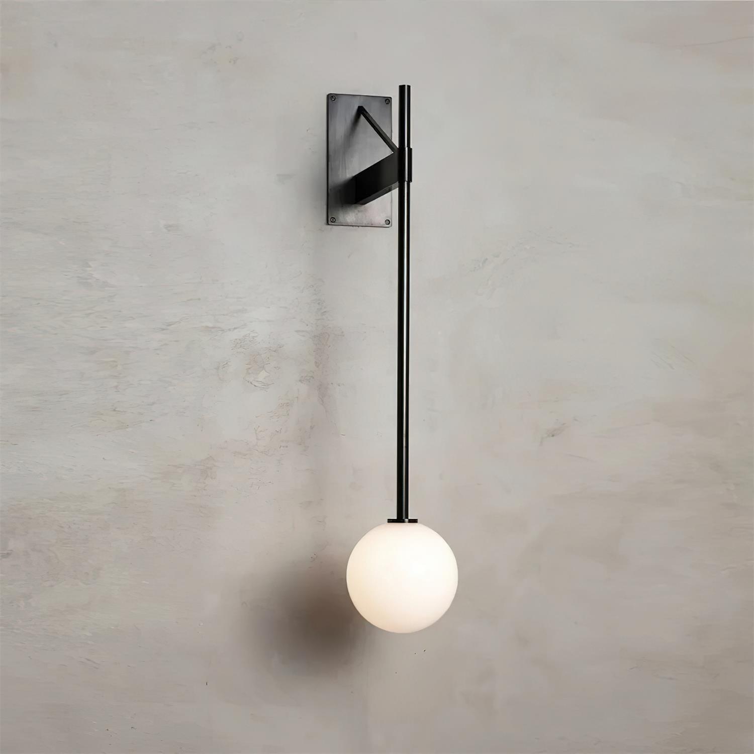 Wall Lamp Rod Glass Globe Minimal Lamp Fixture Bedside - Letslighting