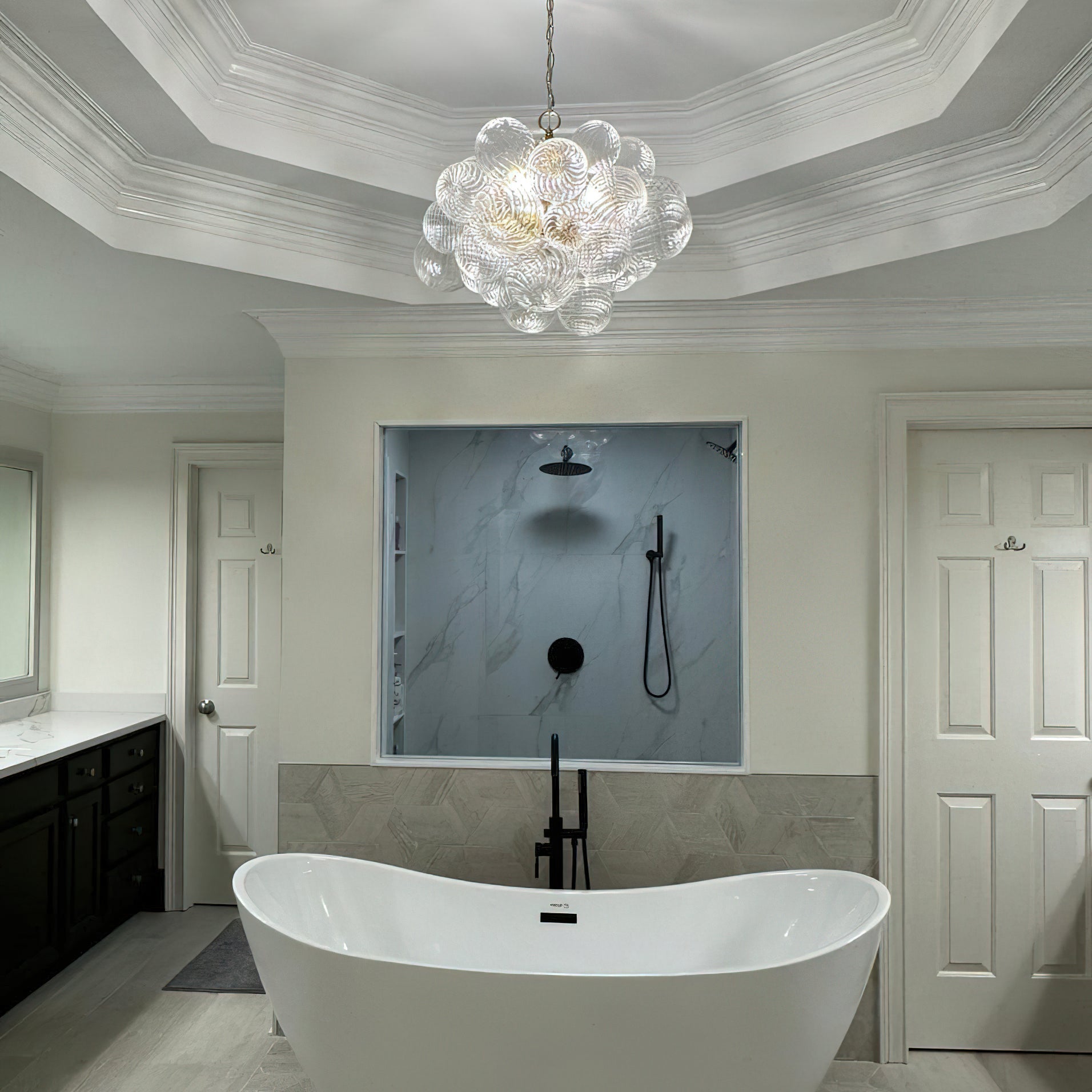 Talia Chandelier Glass Sphere Cascade - Letslighting