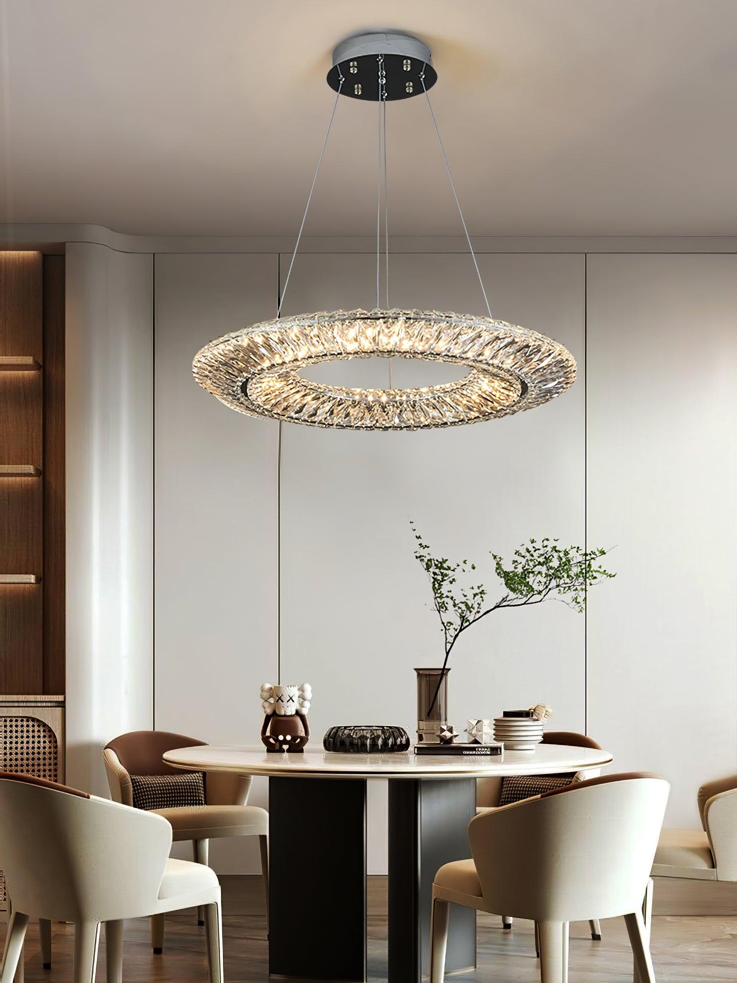 Lustra Chandelier Geometric Crystal LED Elegant - Letslighting