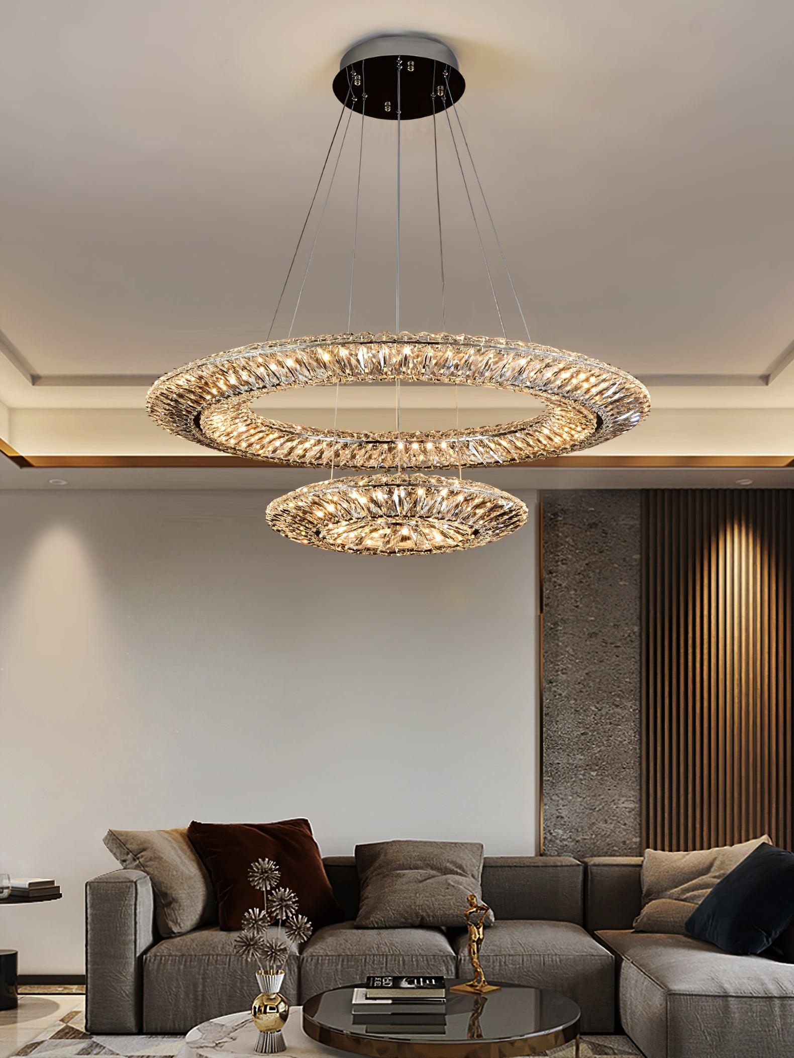Lustra Chandelier Geometric Crystal LED Elegant - Letslighting