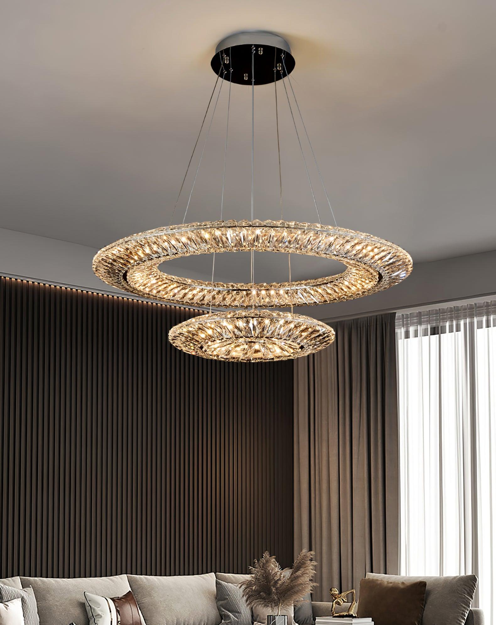 Lustra Chandelier Geometric Crystal LED Elegant - Letslighting