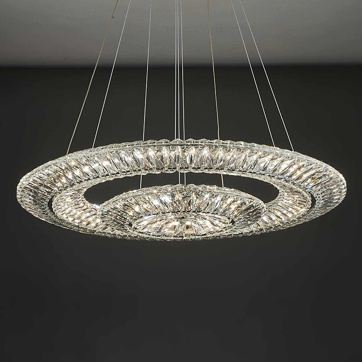 Lustra Chandelier Geometric Crystal LED Elegant - Letslighting