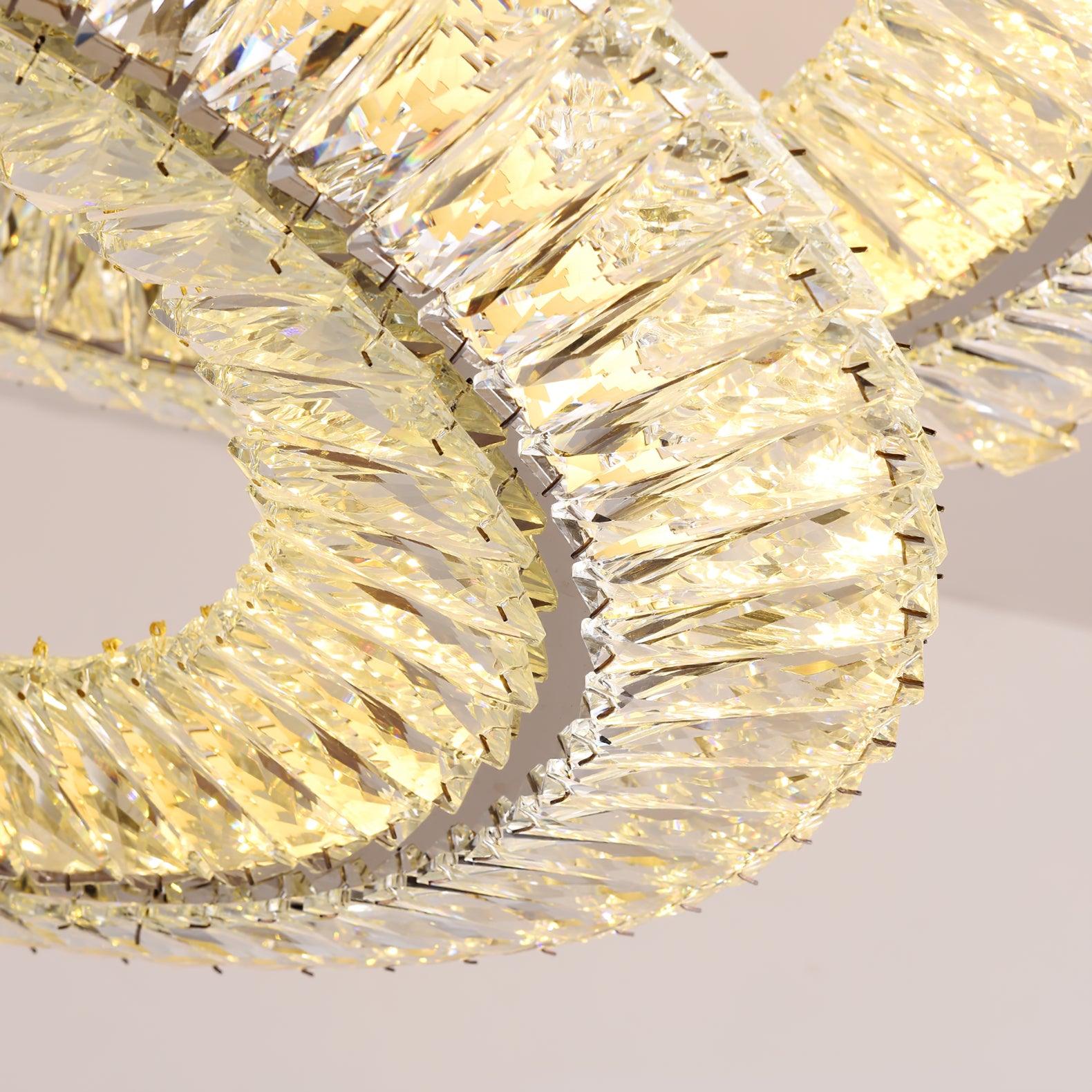 Lustra Chandelier Geometric Crystal LED Elegant - Letslighting