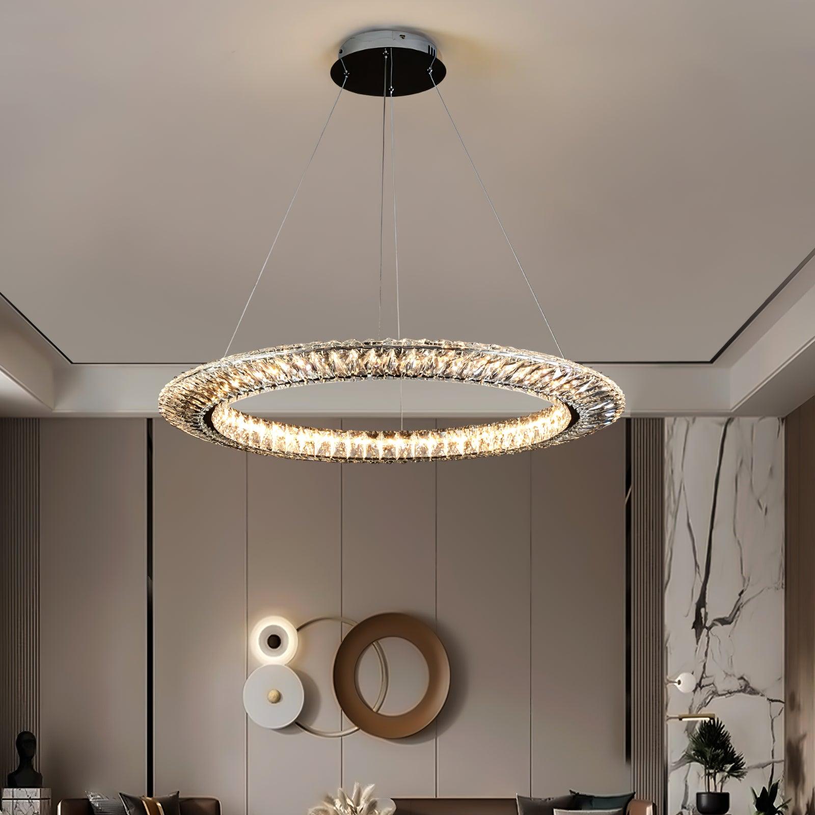 Lustra Chandelier Geometric Crystal LED Elegant - Letslighting