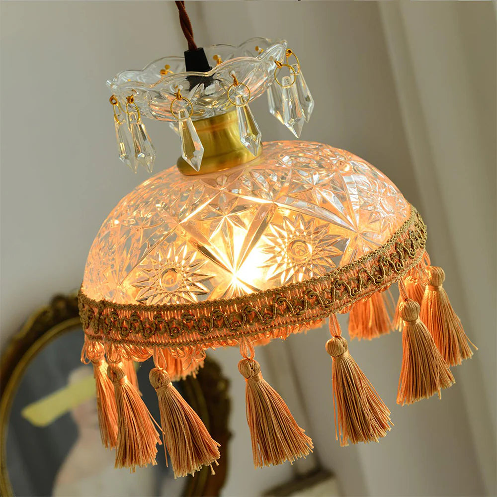 Tiffany Français Médiéval LED Suspension Verre Salon/Chambre À Coucher
