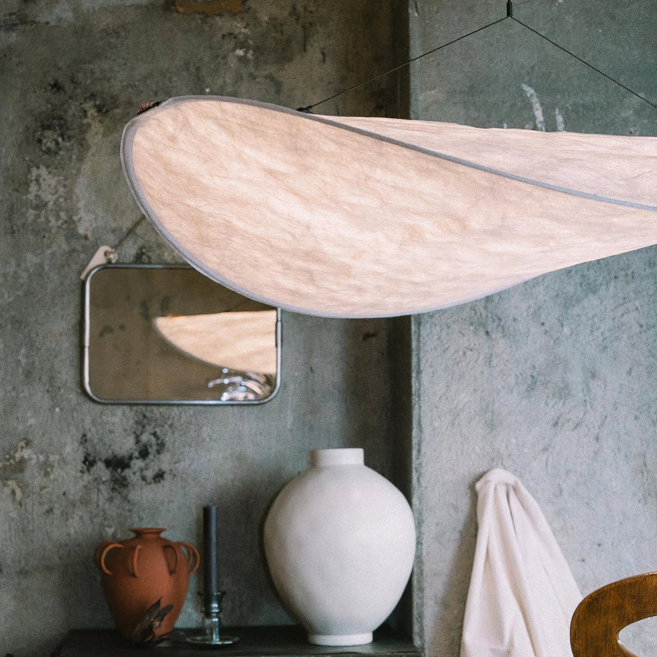 Elyno Sculptural Fabric Pendant Lamp - Letslighting