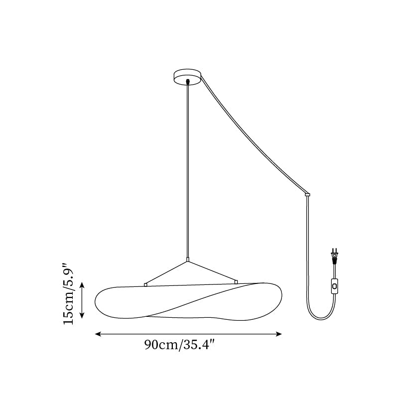 Elyno Sculptural Fabric Pendant Lamp - Letslighting