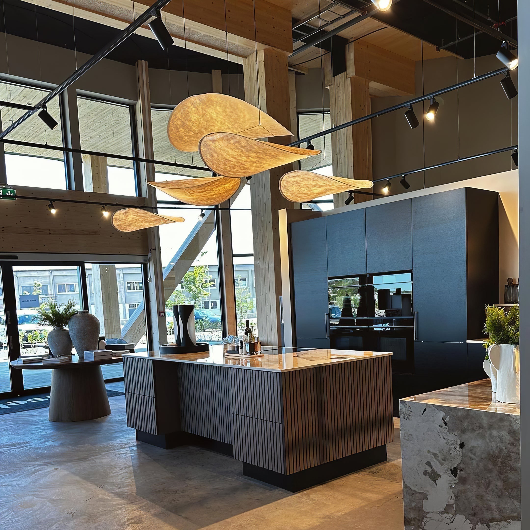 Elyno Sculptural Fabric Pendant Lamp - Letslighting