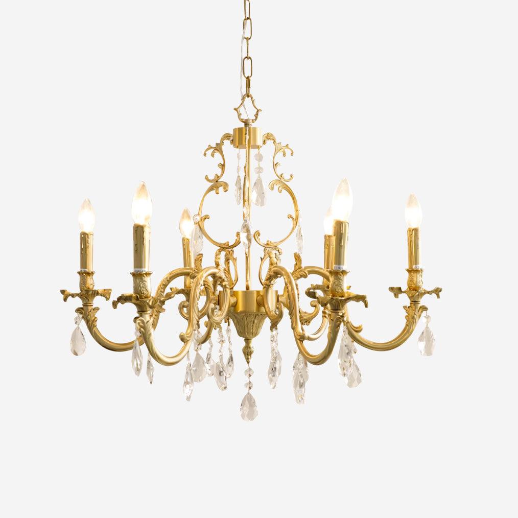 Elvion Classic Brass Crystal Chandelier - Letslighting