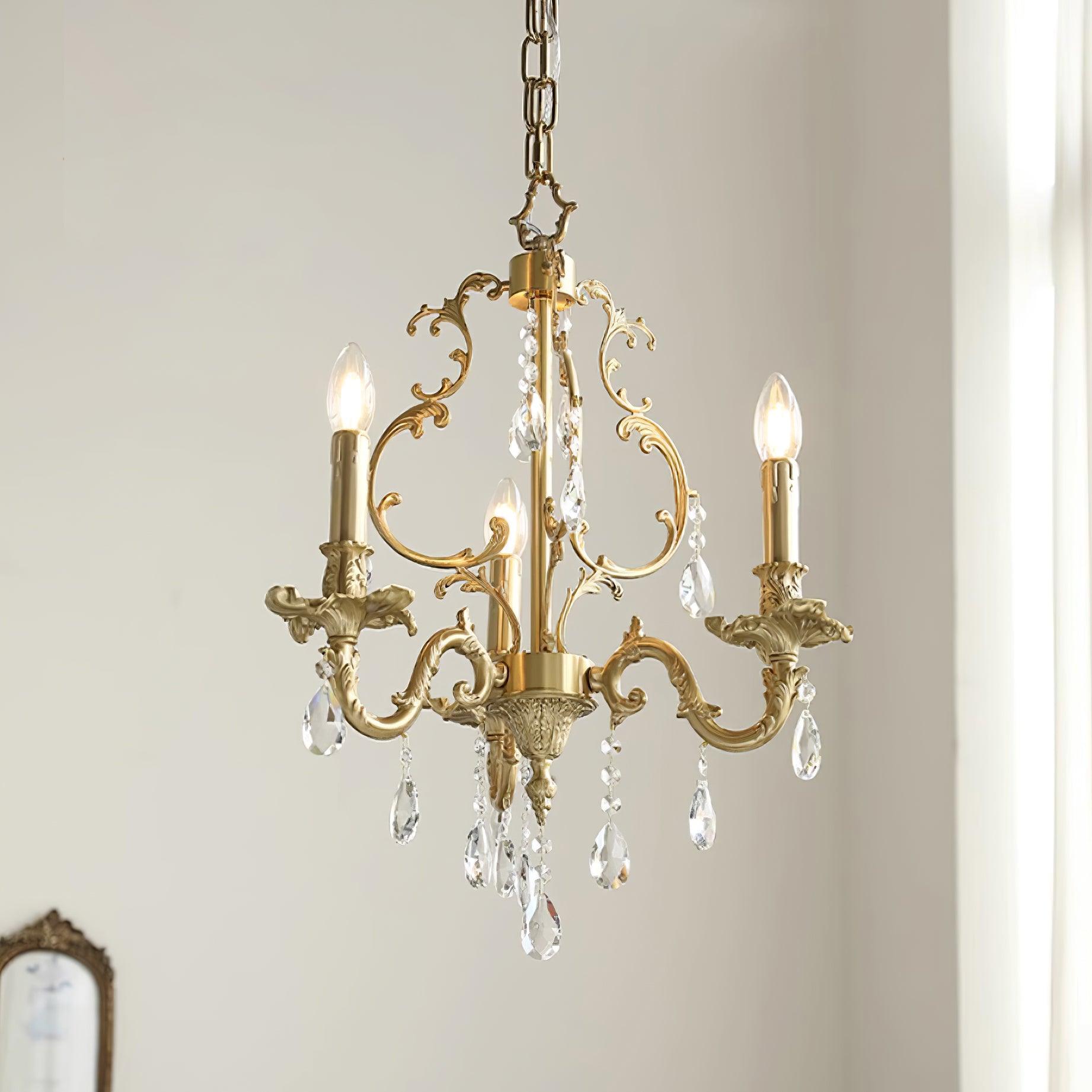 Elvion Classic Brass Crystal Chandelier - Letslighting