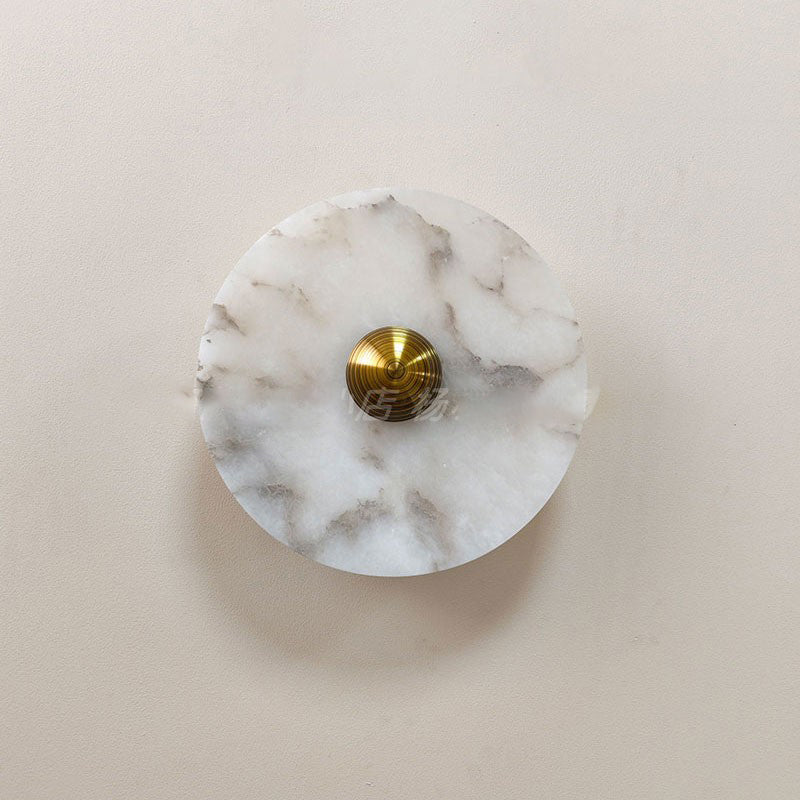 Olrine Modern Minimalist Marble Metal Wall Lamp - Lamp Copper