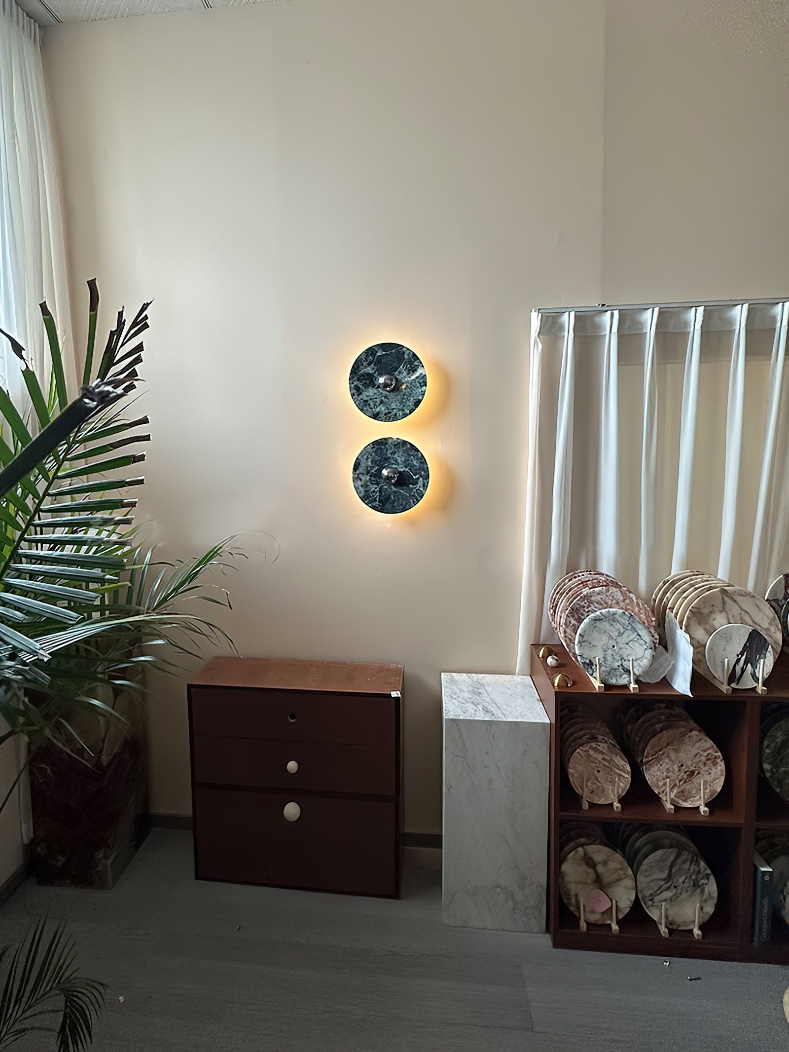 Olrine Modern Minimalist Marble Metal Wall Lamp - Lamp Copper