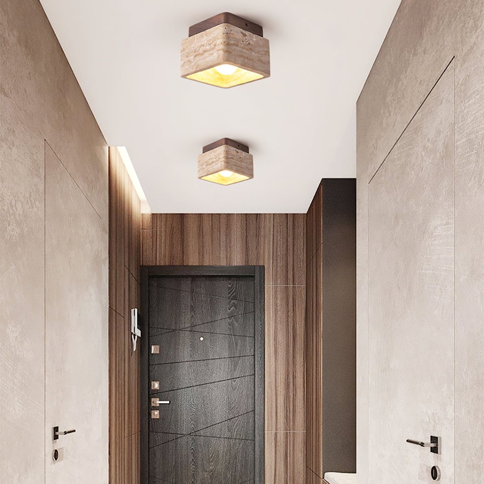 Alaearis Textured Travertine Ceiling Light - Letslighting