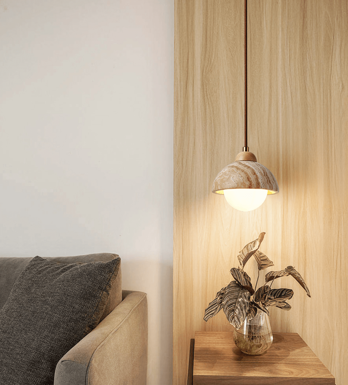 Terra Moderne Minimaliste Travertin Suspension Lampe