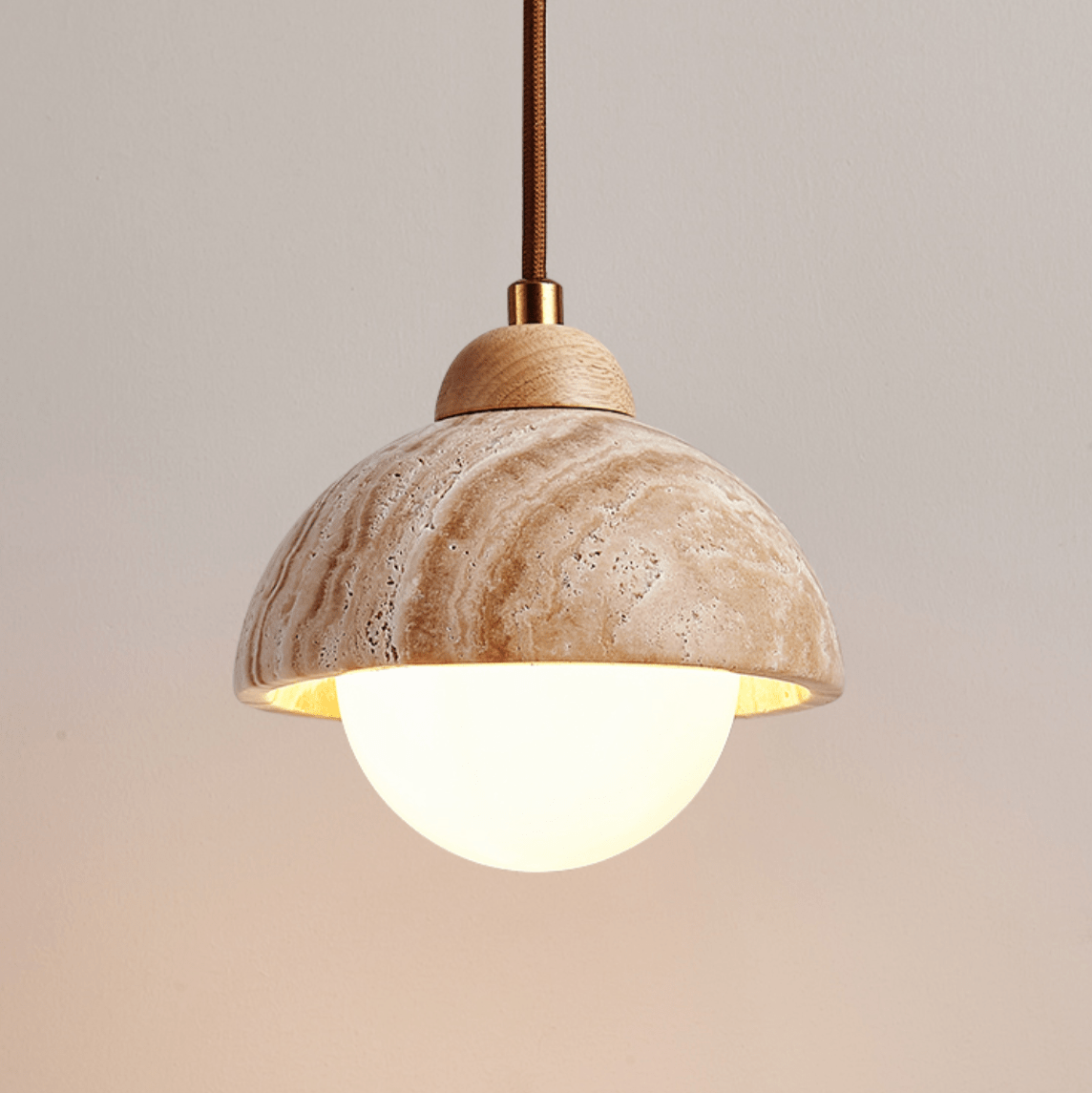 Terra Moderne Minimaliste Travertin Suspension Lampe