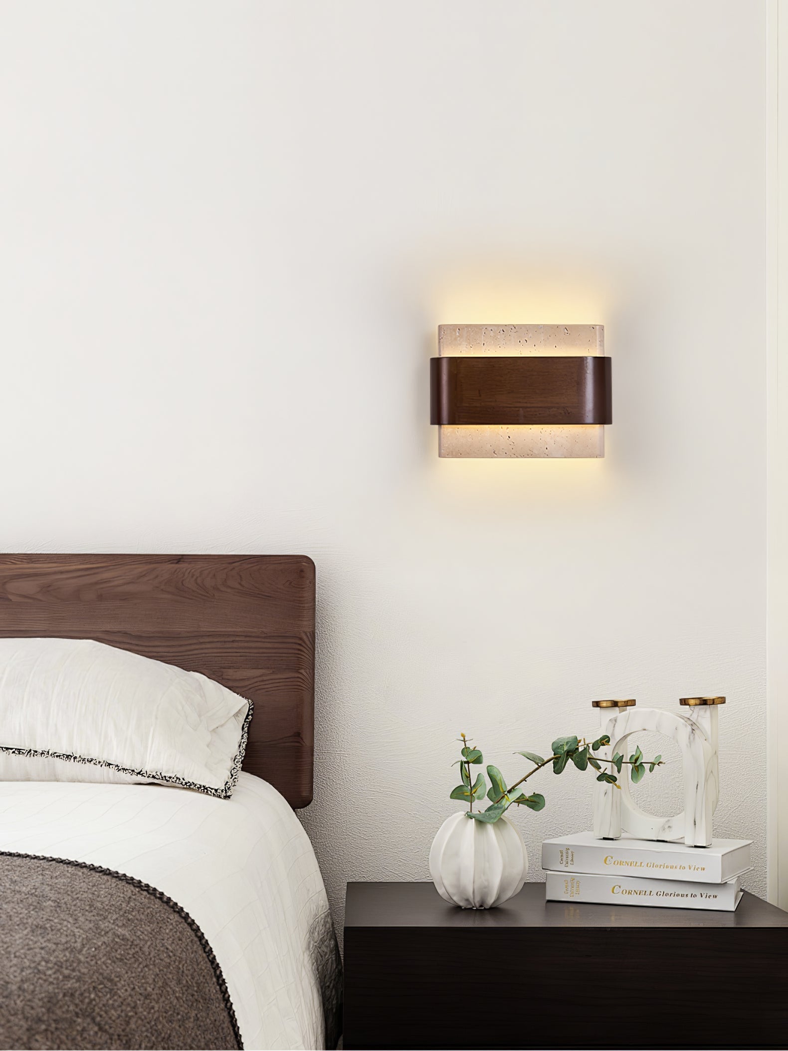 Ulnoros Paneled Travertine Wall Light - Letslighting