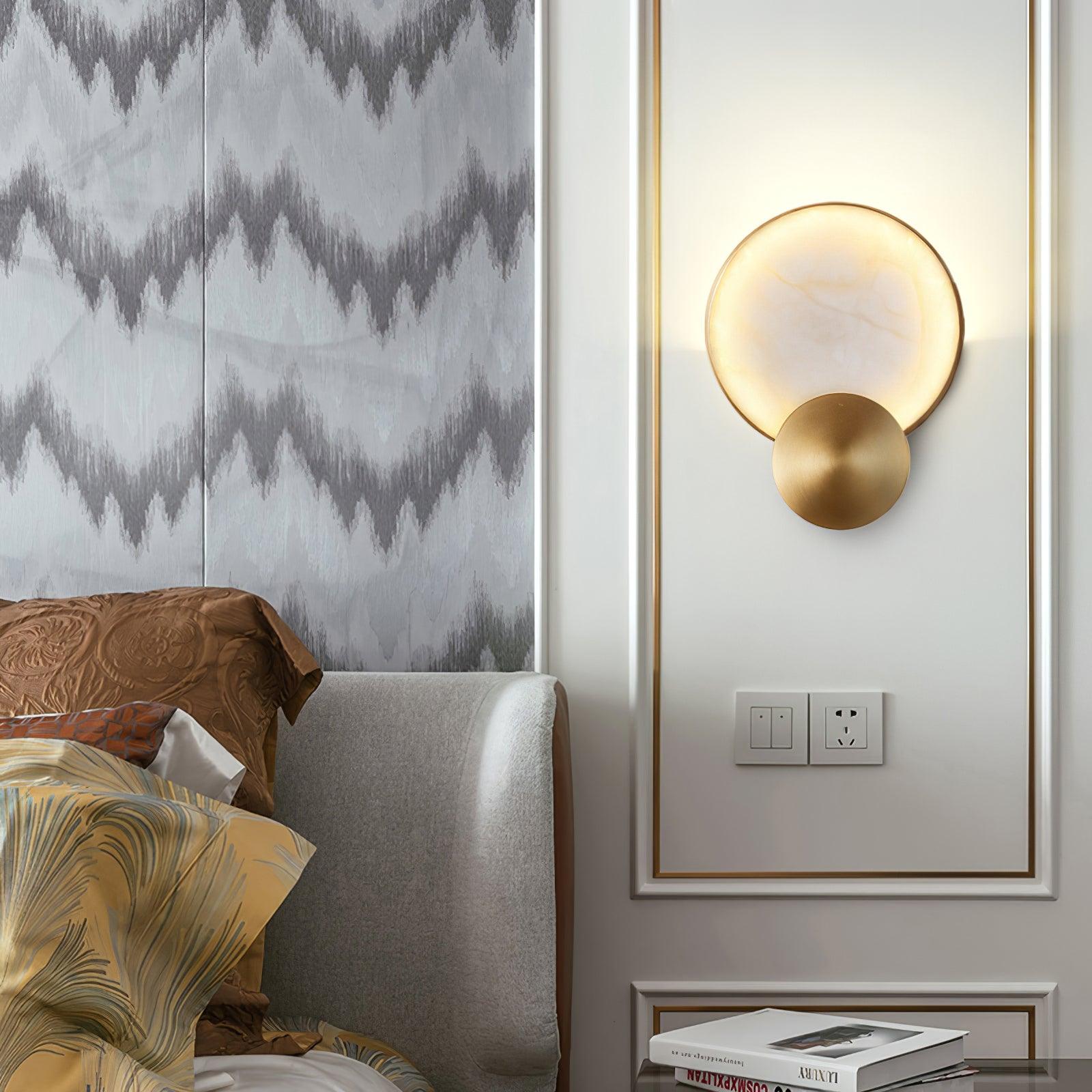 Myvelarae Circular Alabaster Wall Light - Letslighting