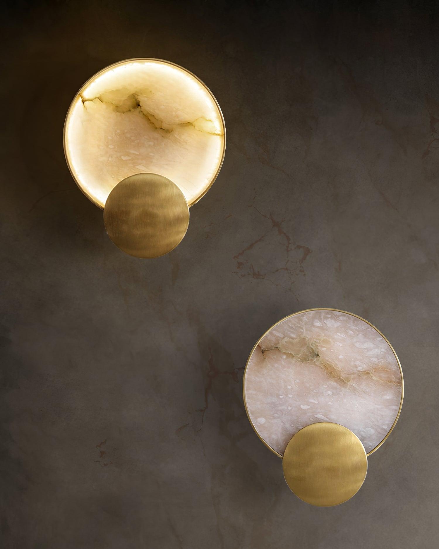 Myvelarae Circular Alabaster Wall Light - Letslighting