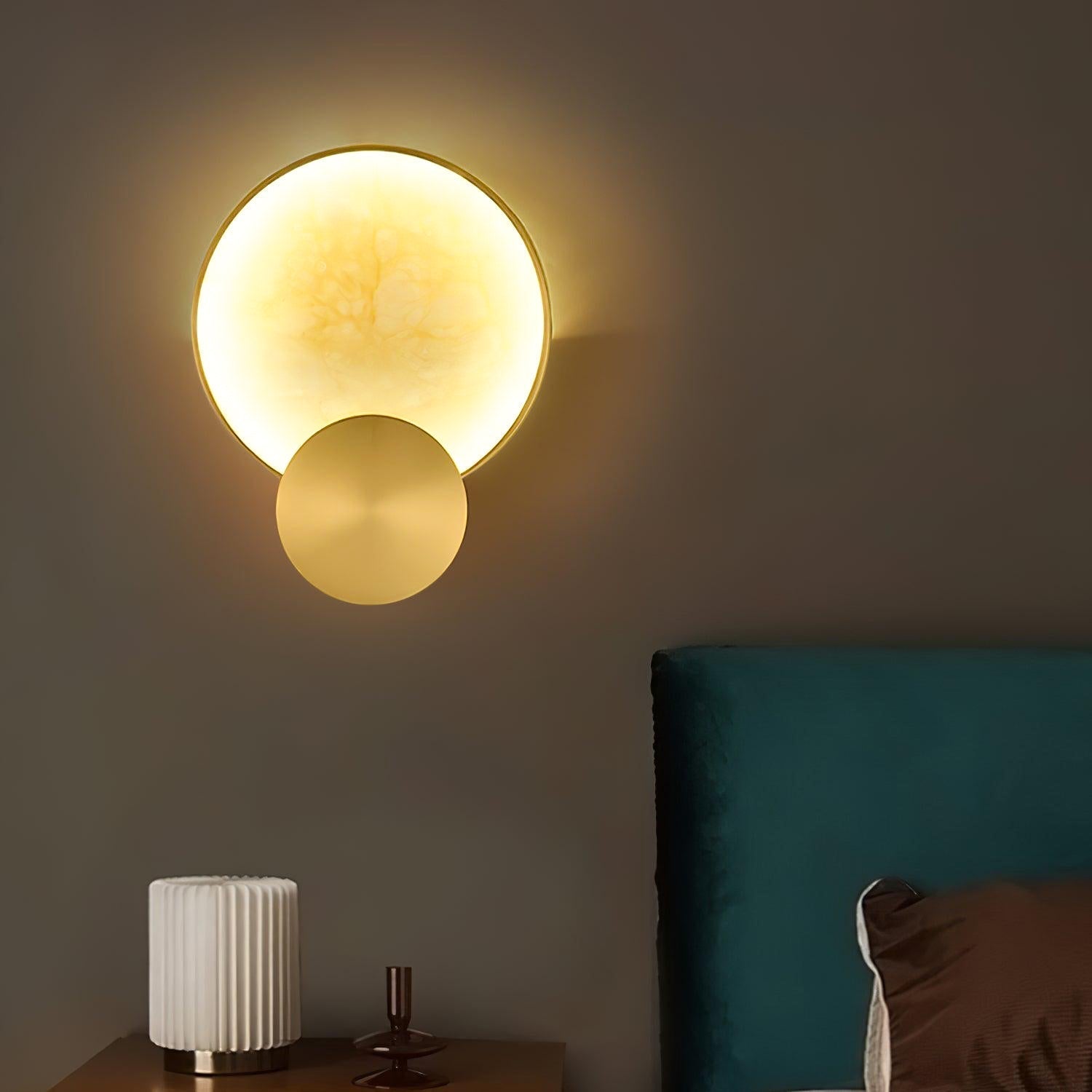 Myvelarae Circular Alabaster Wall Light - Letslighting