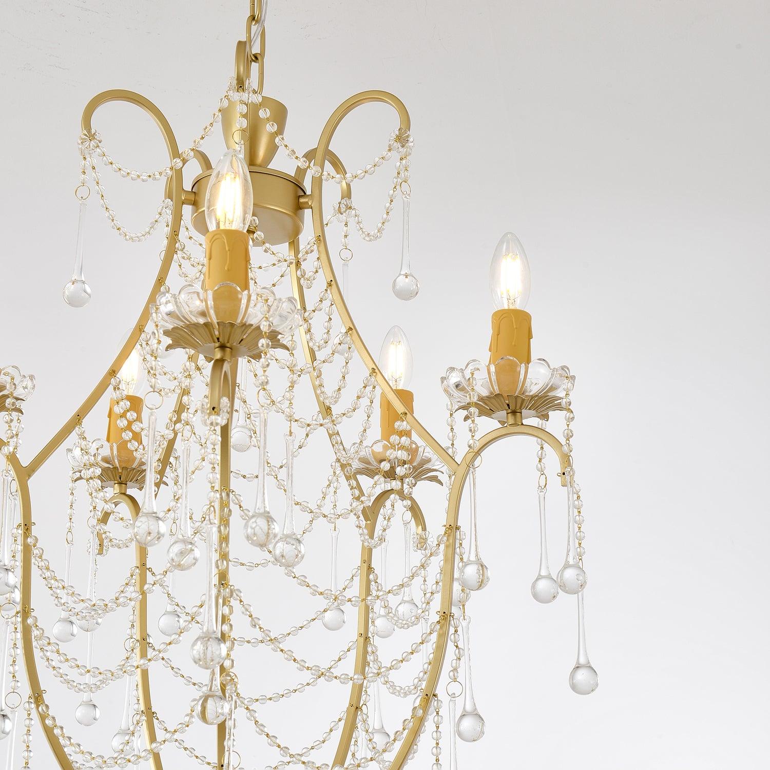 Theresa Chandelier Draped Crystal Chains Vintage - Letslighting