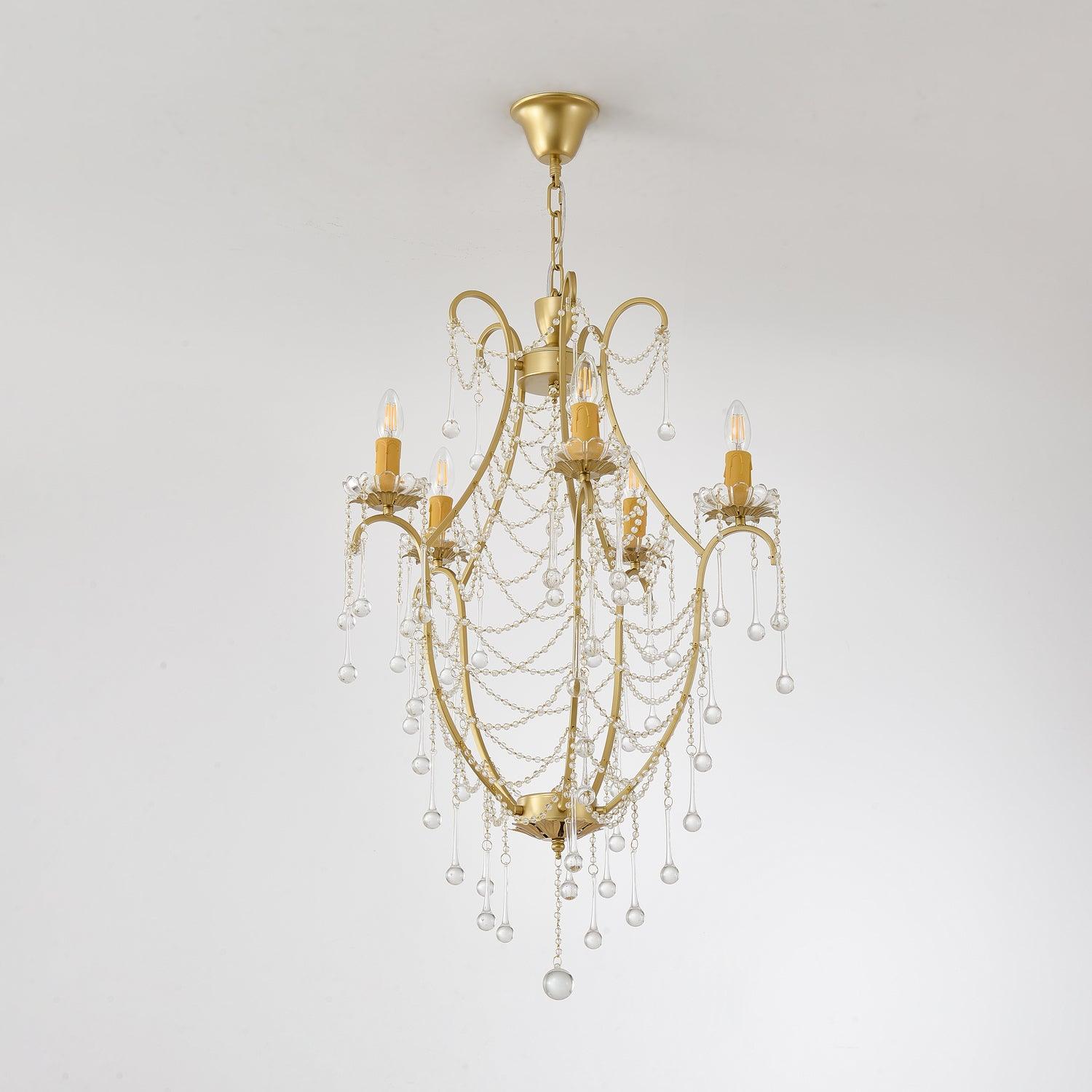 Theresa Chandelier Draped Crystal Chains Vintage - Letslighting