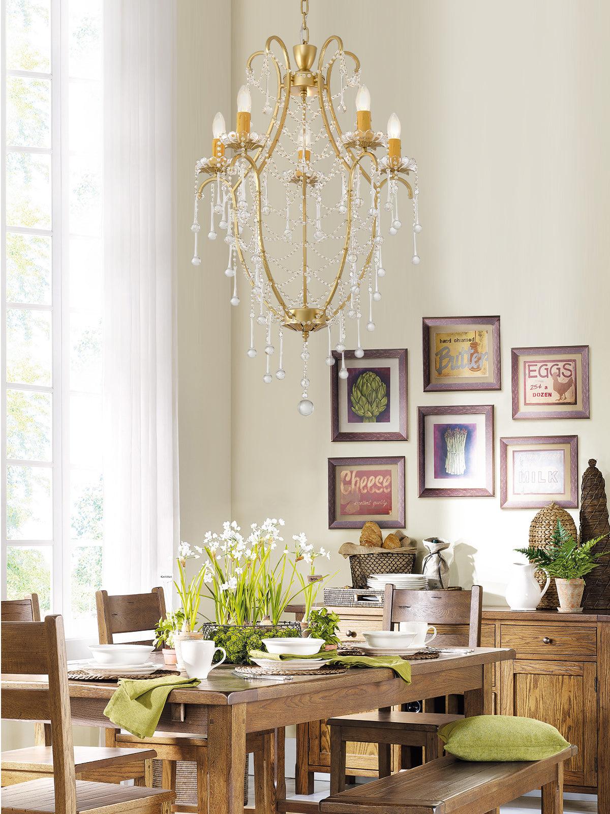 Theresa Chandelier Draped Crystal Chains Vintage - Letslighting