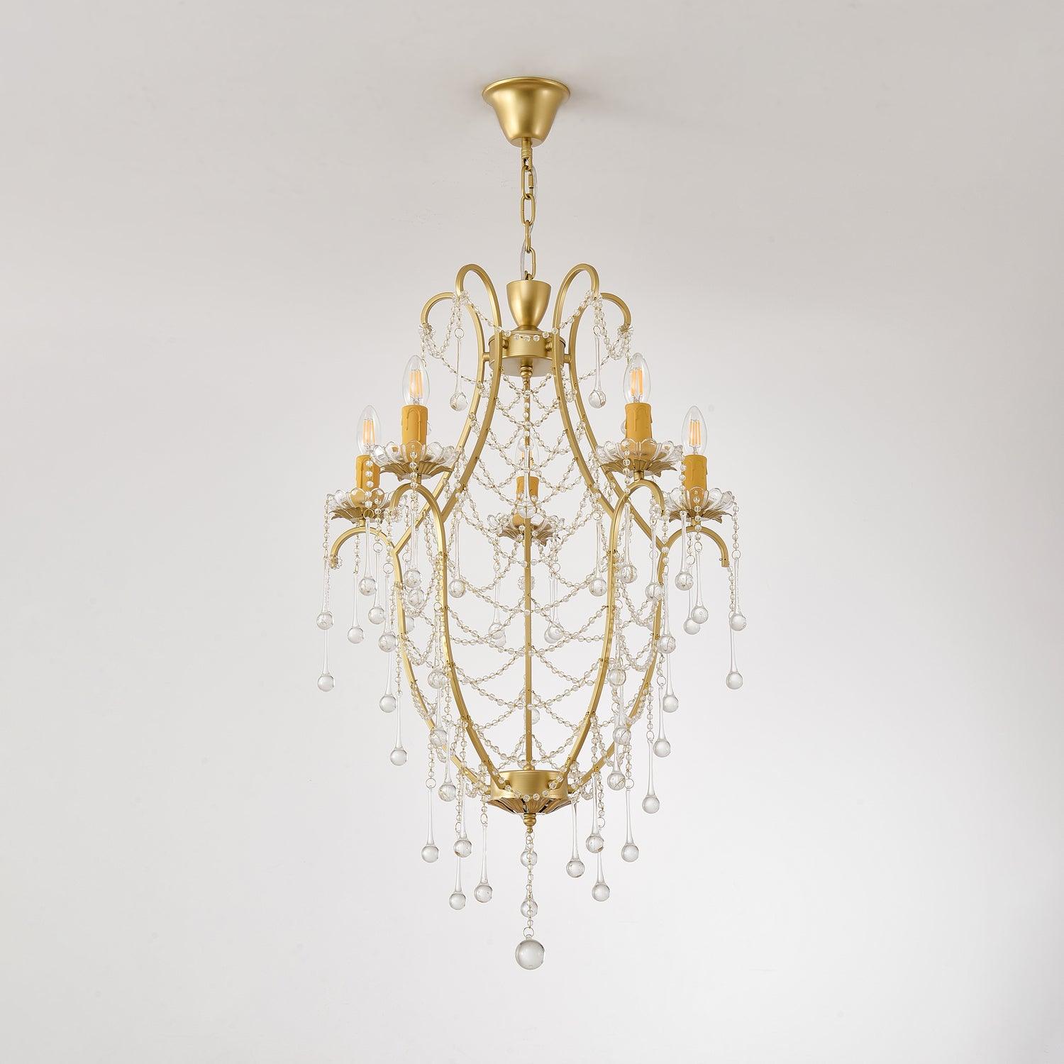 Theresa Chandelier Draped Crystal Chains Vintage - Letslighting
