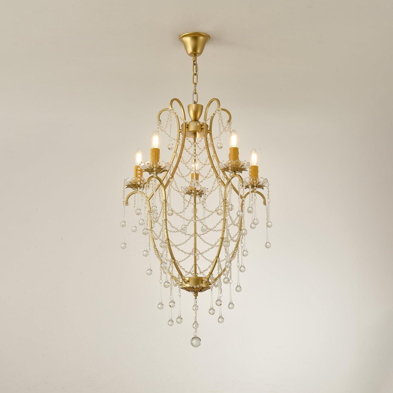 Theresa Chandelier Draped Crystal Chains Vintage - Letslighting
